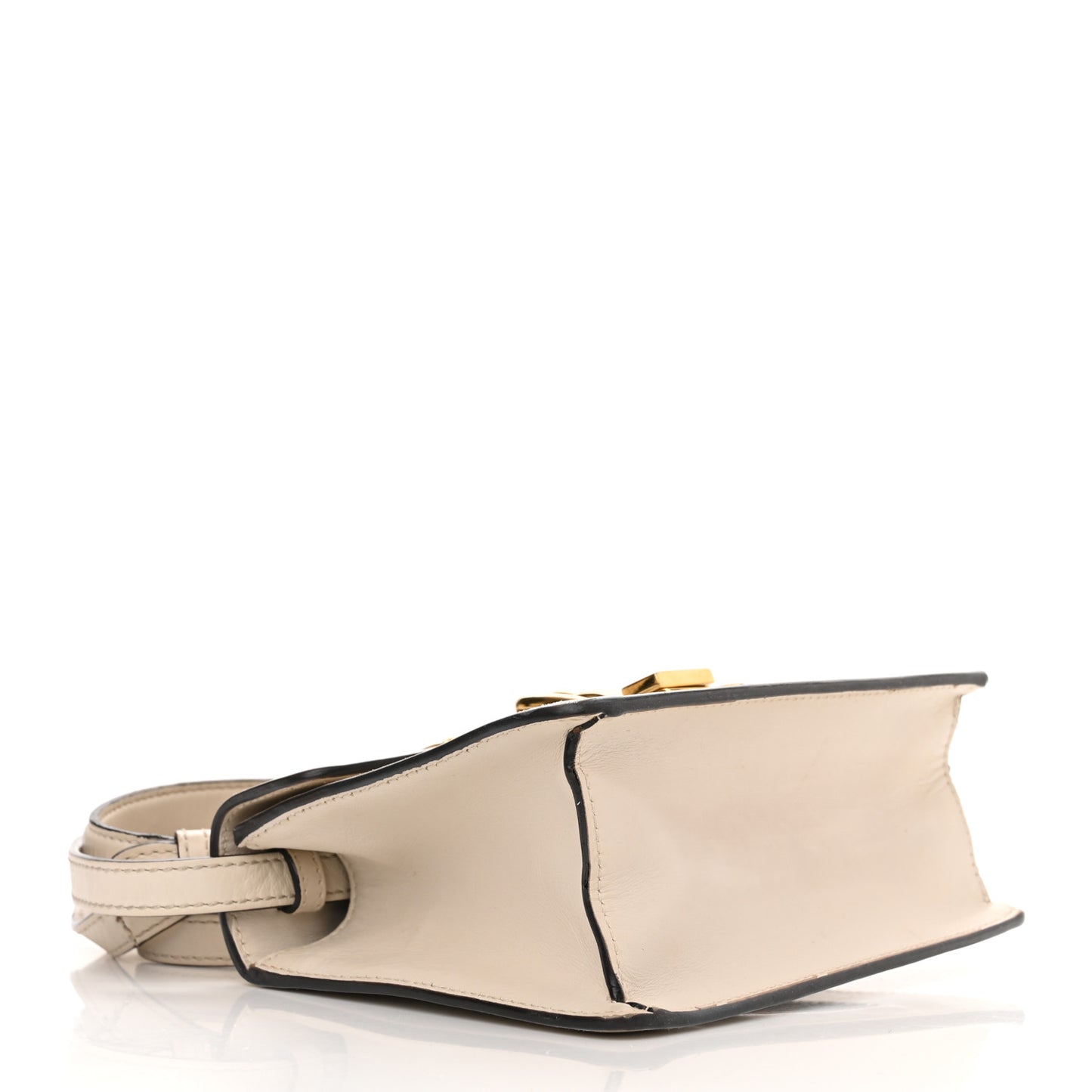 Calfskin Mini Sylvie Top Handle Bag White