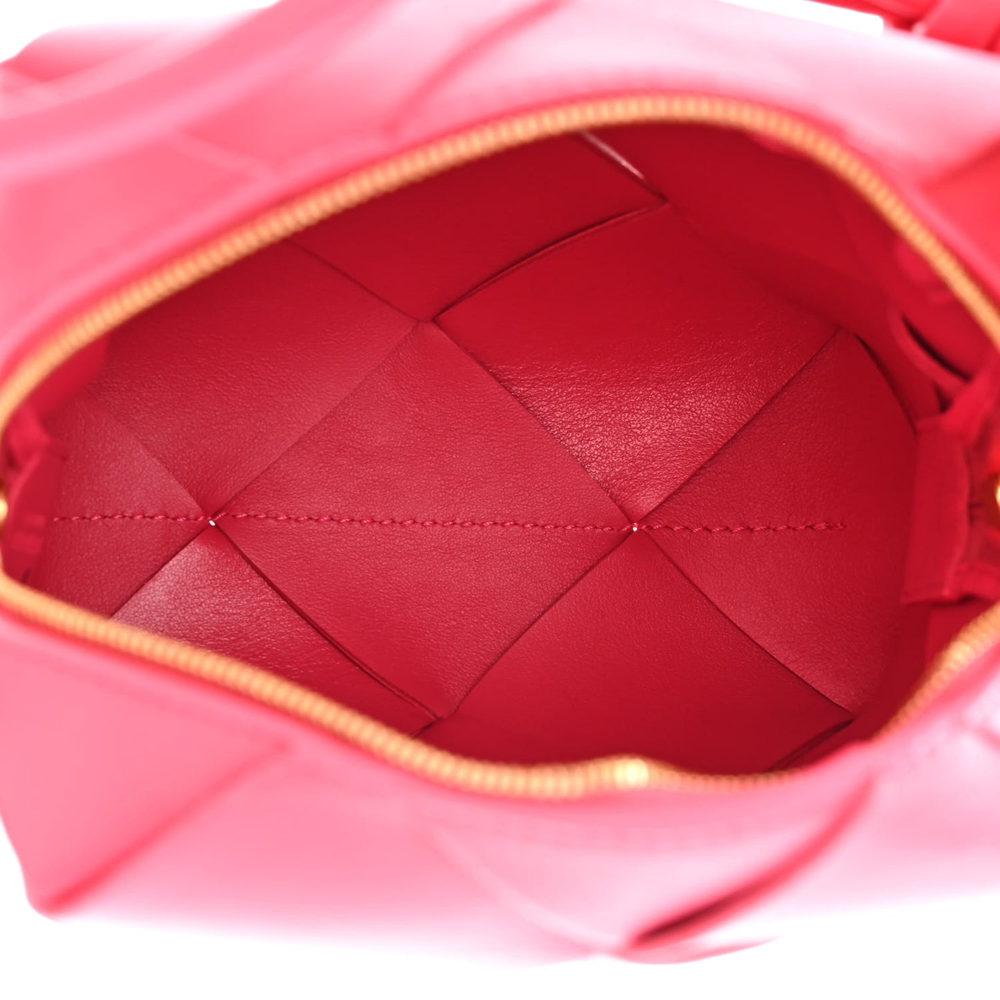 Lambskin Maxi Intrecciato Mini Cassette Camera Bag Cranberry