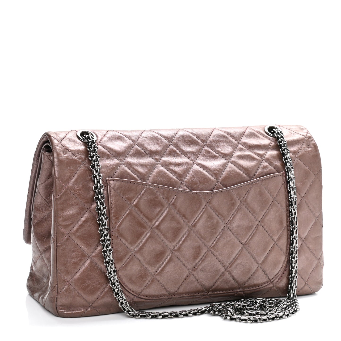 Metallic Aged Calfskin Quilted 2.55 Reissue 227 Flap Rose Fonce