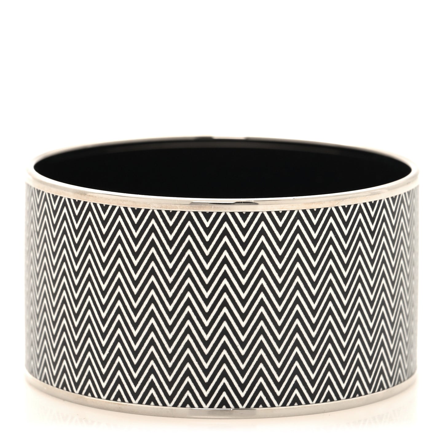 Enamel Printed Extra Wide Chevron Bracelet 70 Black