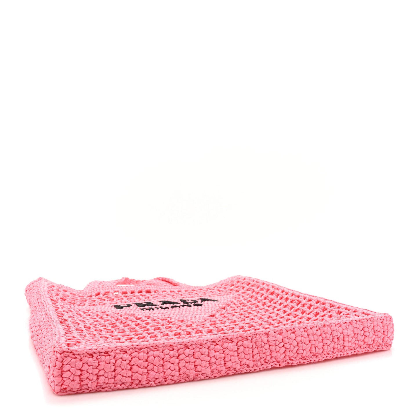 Yarn Raffia Effect Crochet Logo Embroidered Tote Bag Petalo