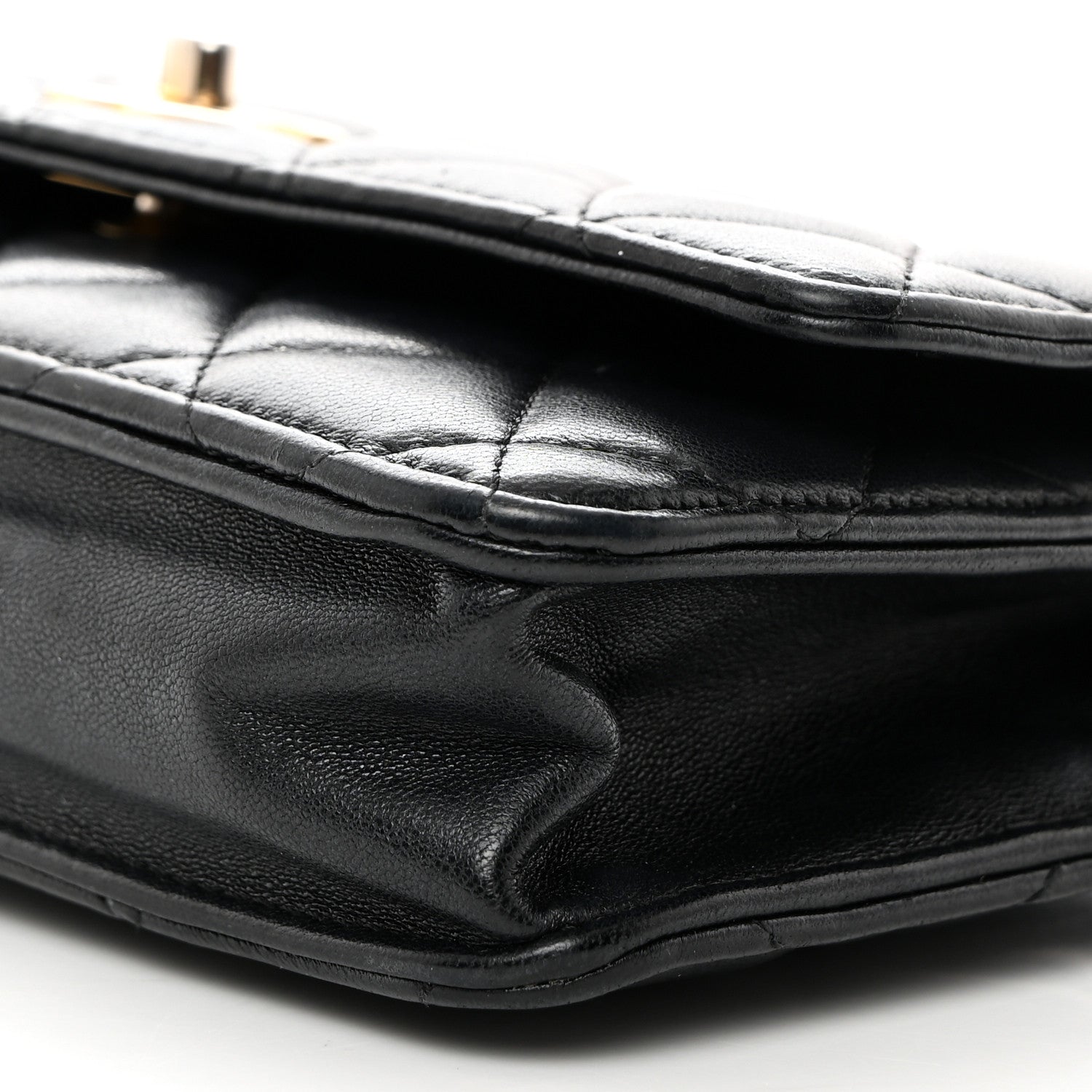 Chanel Lambskin Quilted CC Pearl Crush Wallet on Chain WOC Black 11 of 11