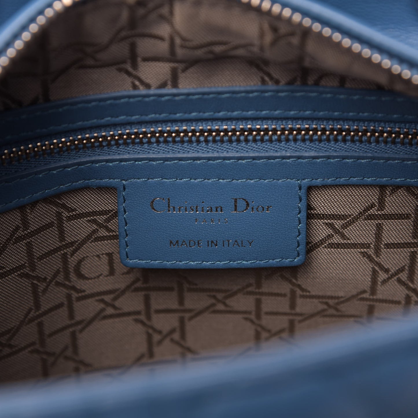 Lambskin Cannage Medium Lady Dior Blue Pastel