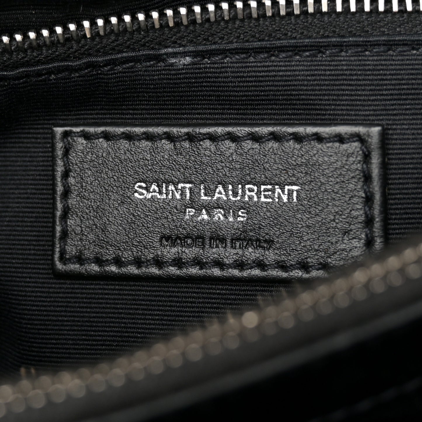 Calfskin Y Quilted Monogram Medium Loulou Chain Satchel Black