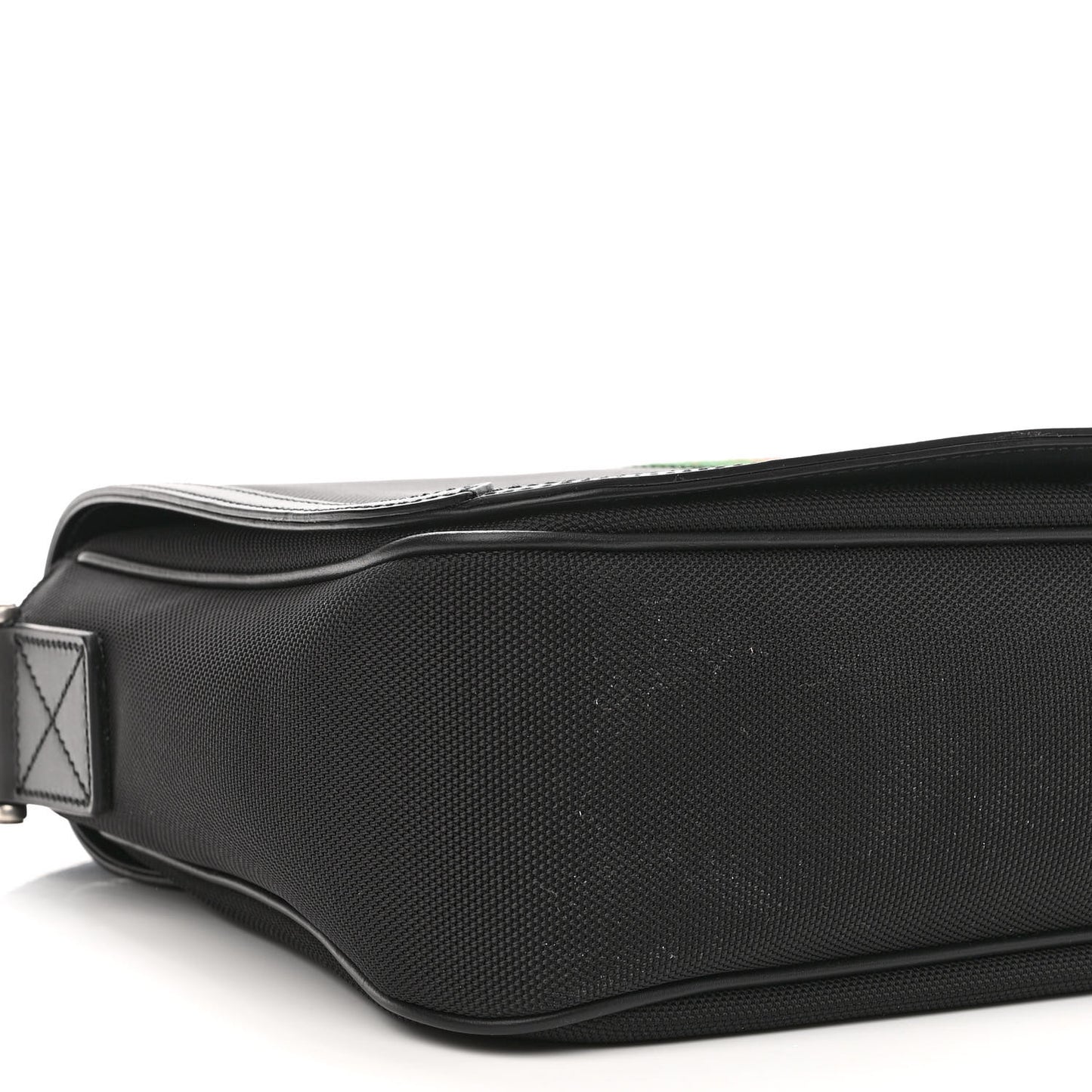 Techno Canvas Web Flap Messenger Bag Black