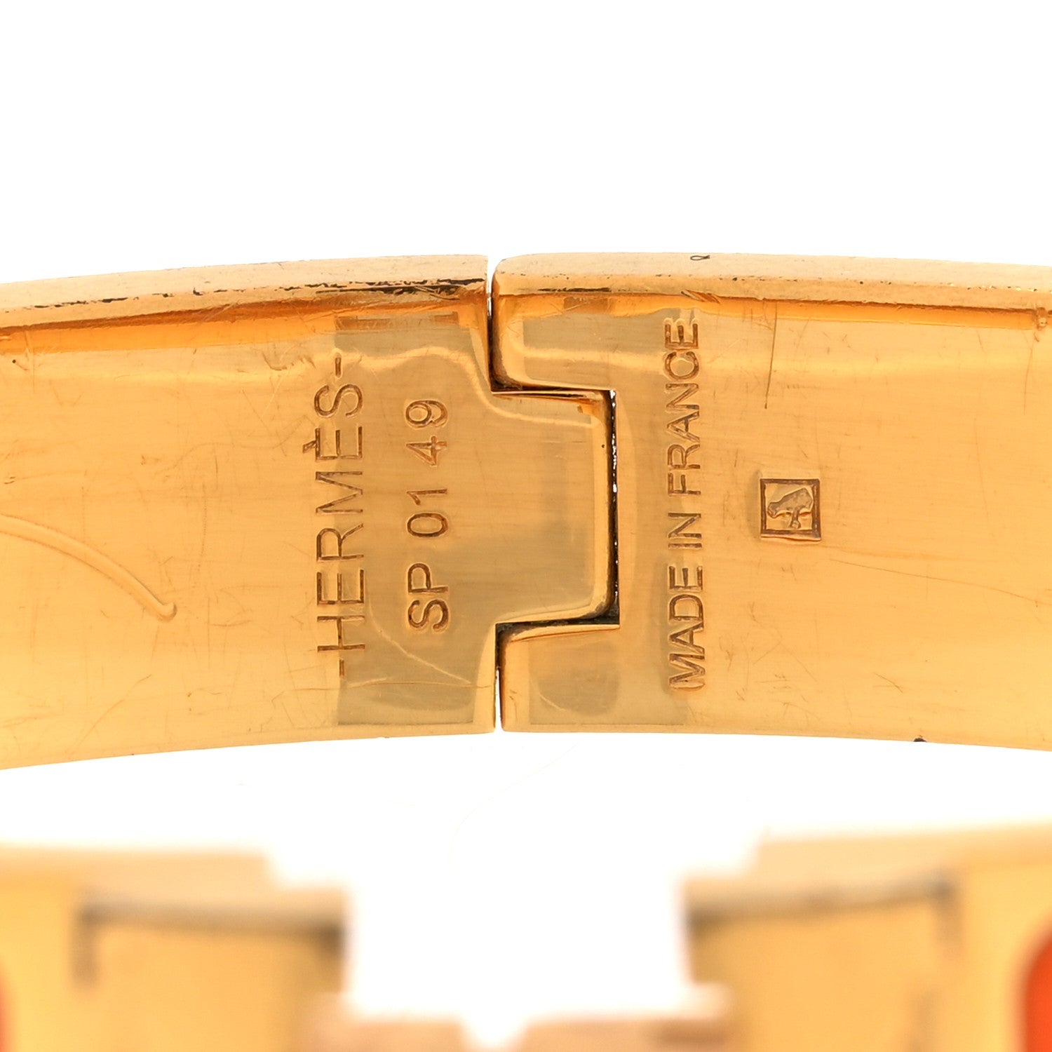 Hermes Enamel Narrow Clic Clac H Bracelet PM Orange 4 of 4