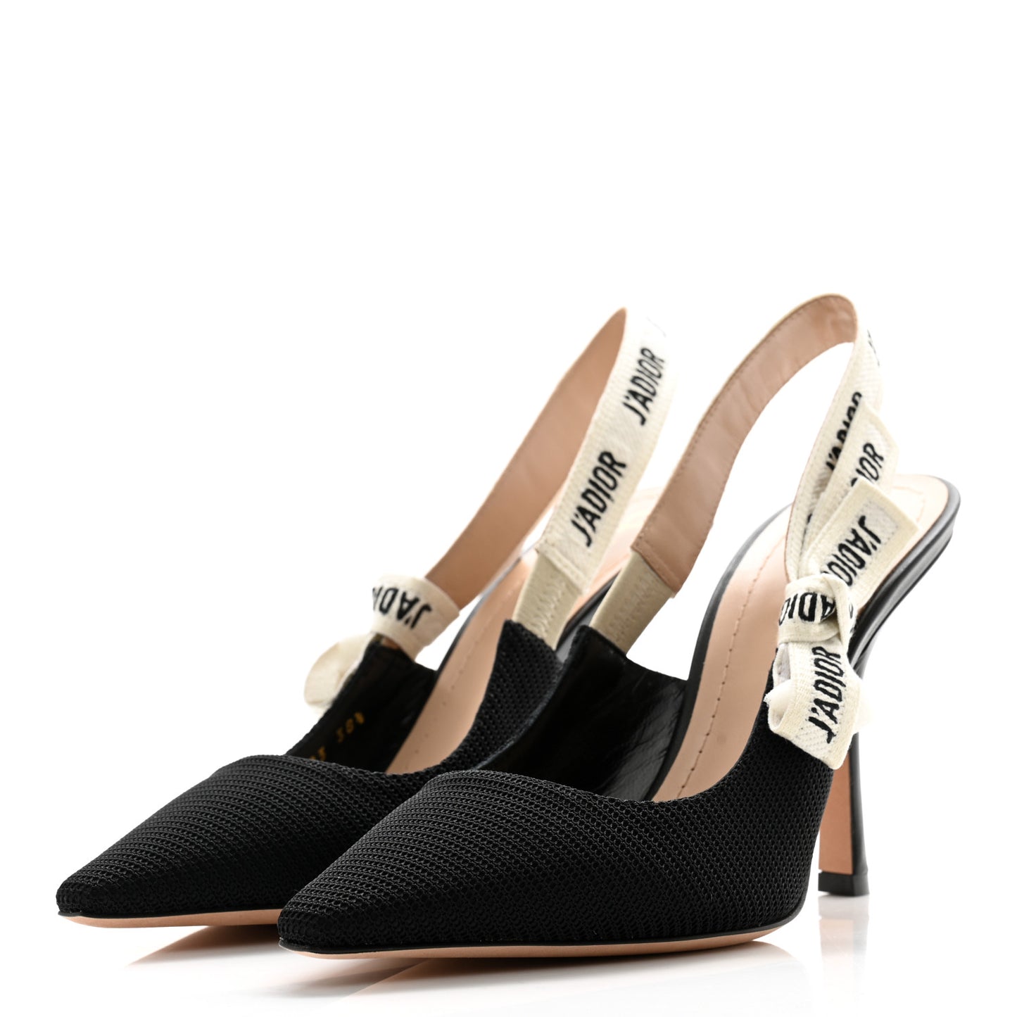 Technical Canvas Ribbon J'Adior Slingback 100mm Pumps 38.5 Black