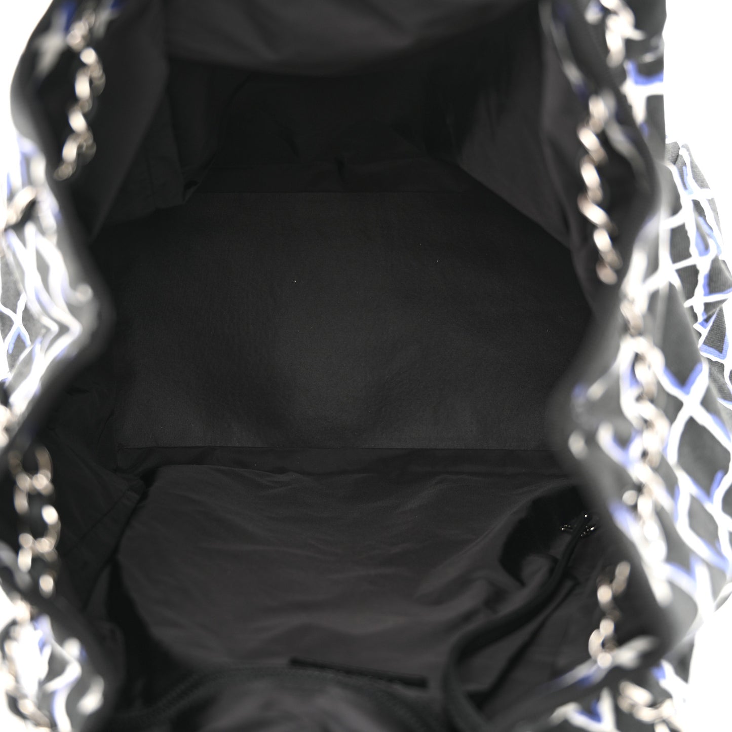 Canvas Printed Airline Drawstring Bag Black Blue