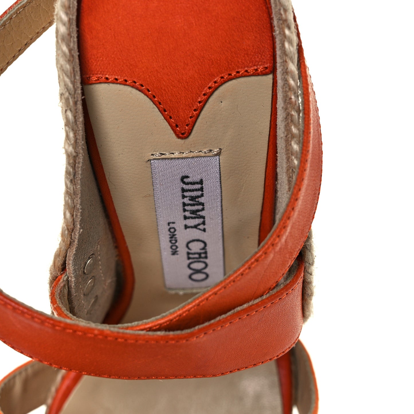 Suede Calfskin Perry Espadrille Wedges 38 Orange