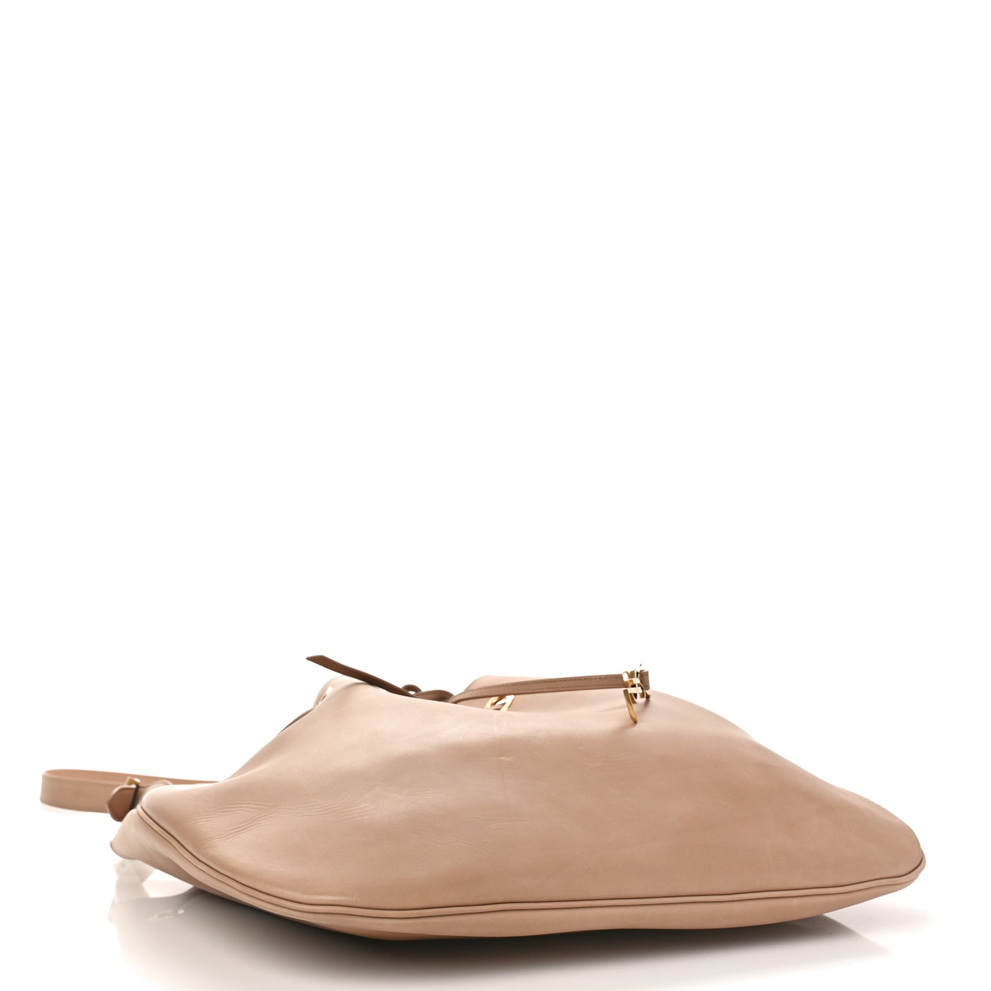 Calfskin Medium Paris VII Flat Hobo Biscuit Beige