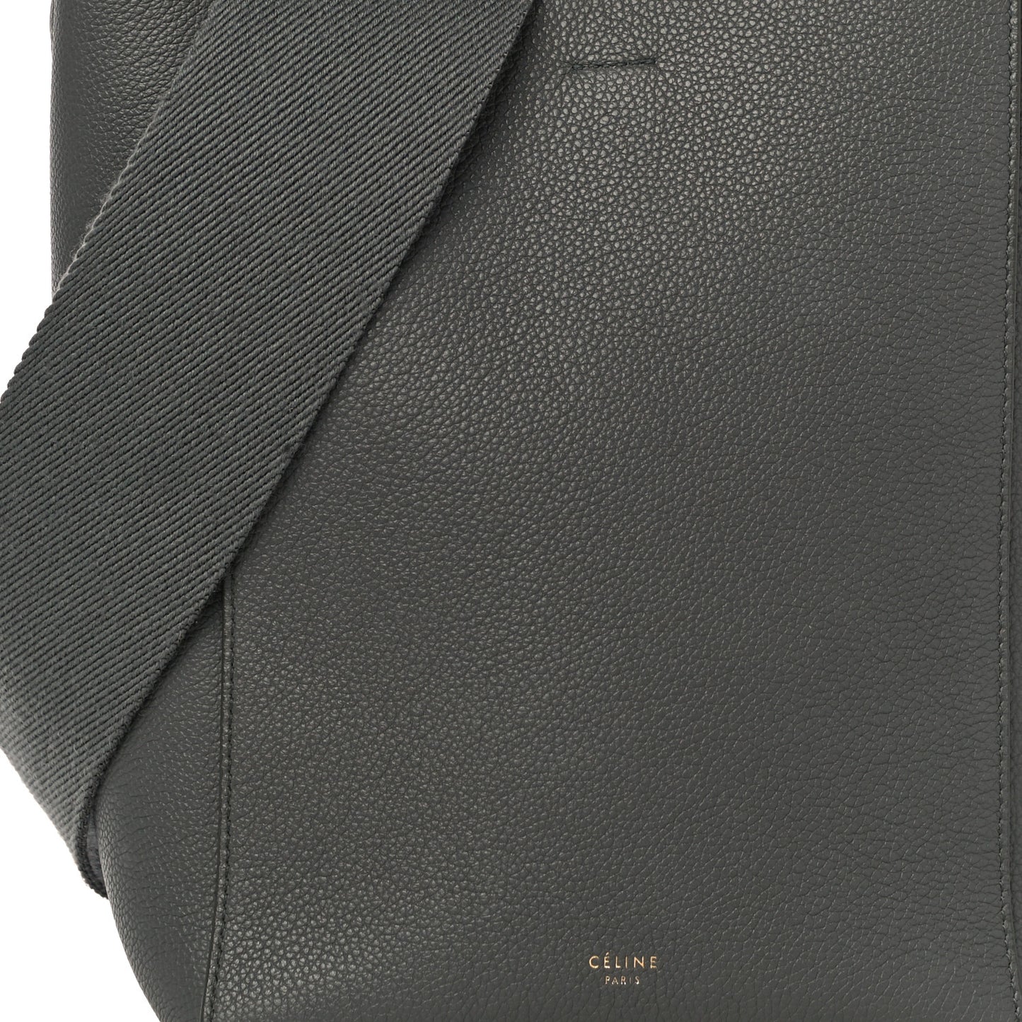Soft Grained Calfskin Small Sangle Bucket Bag Grey