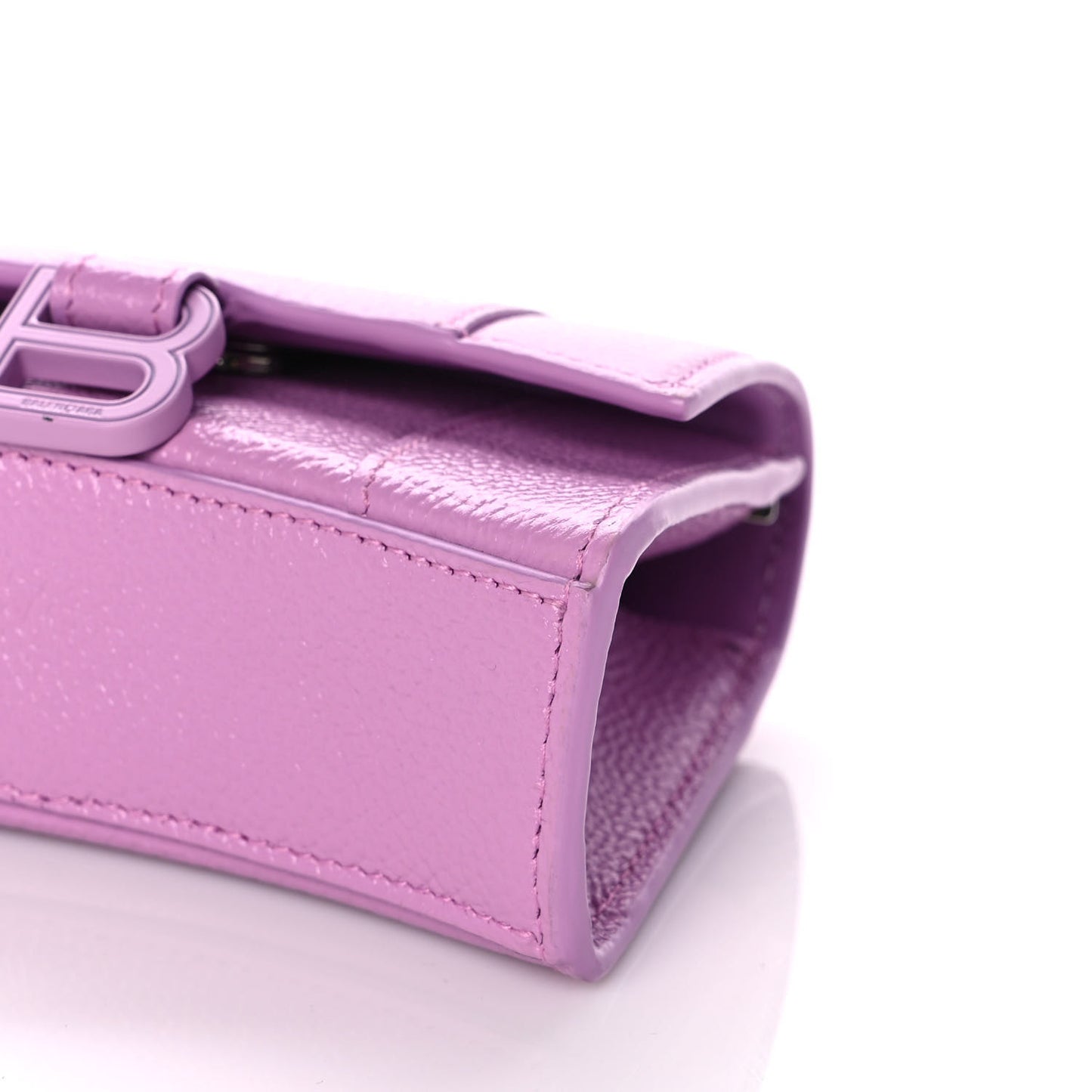Grained Calfskin Tonal B Hourglass Chain Cardholder Lilac