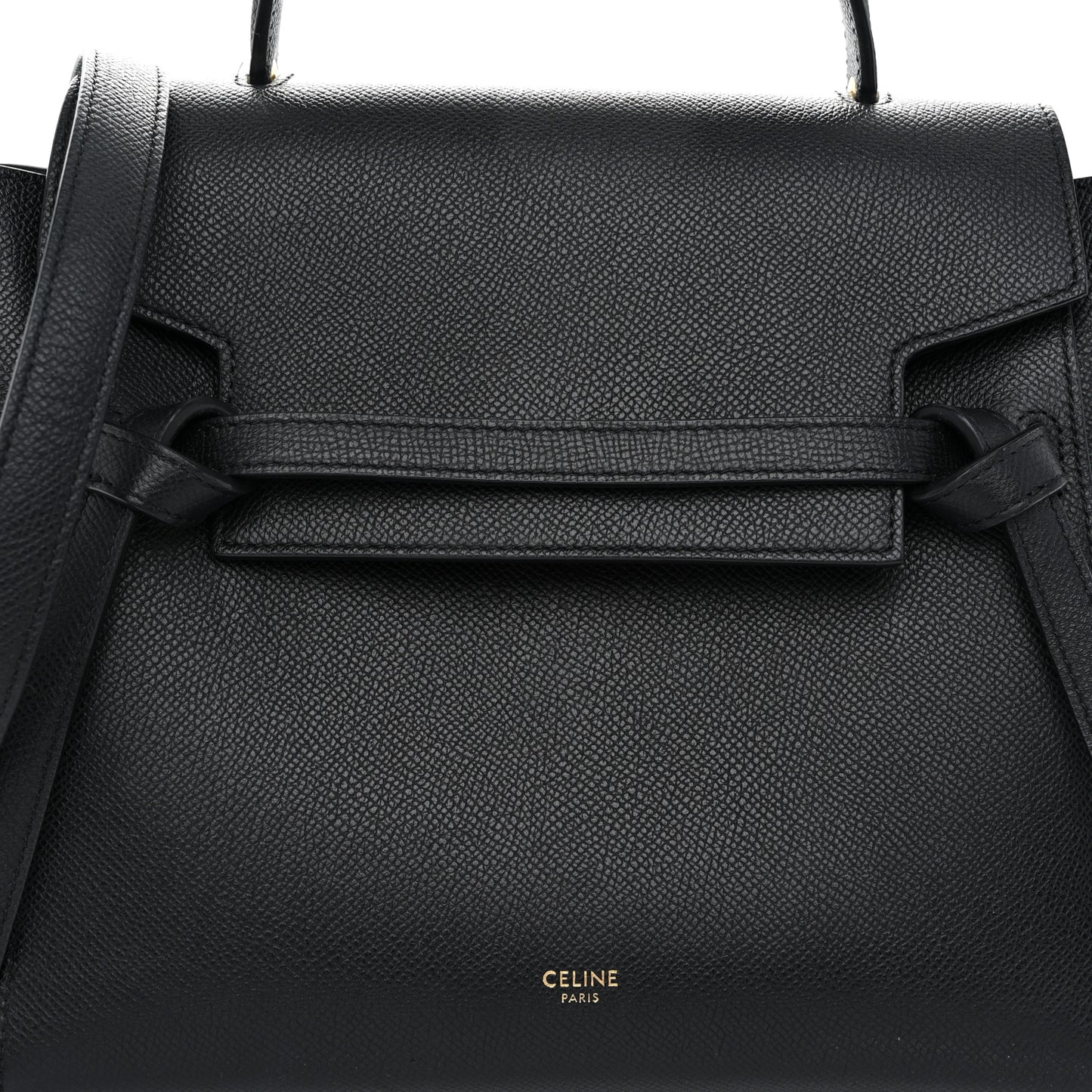 Grained Calfskin Micro Belt Bag Black