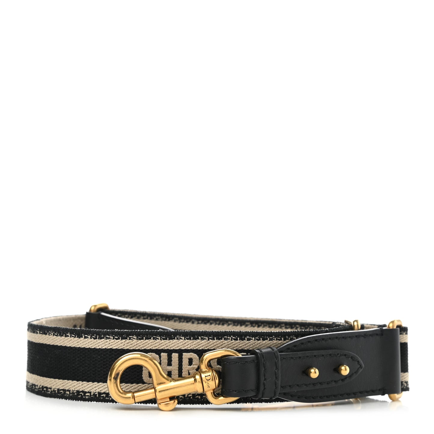 Canvas Embroidered Shoulder Strap Black