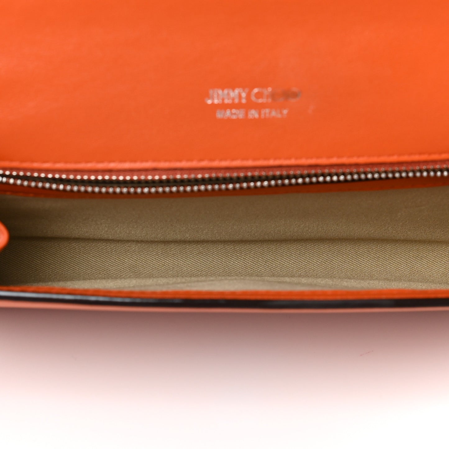 Calfskin Crystal Madeline Wallet On Chain Orange