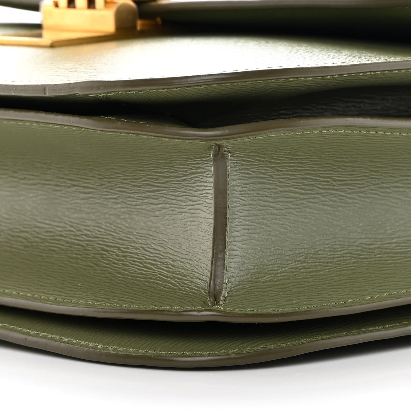 Liege Calfskin Medium Classic Box Flap Bag Army Green