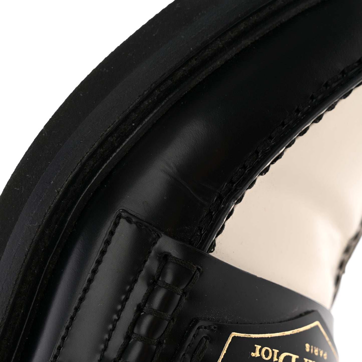Brushed Calfskin Boy Loafers 35.5 Black White