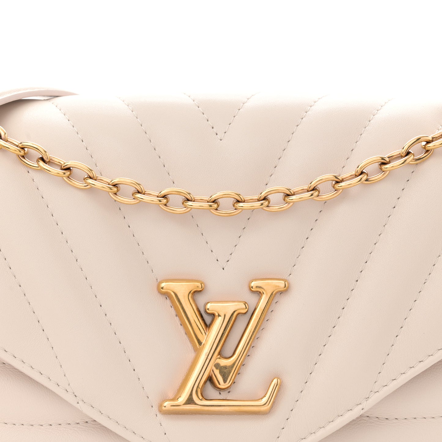 Calfskin LV New Wave Chain Bag GM Ivory