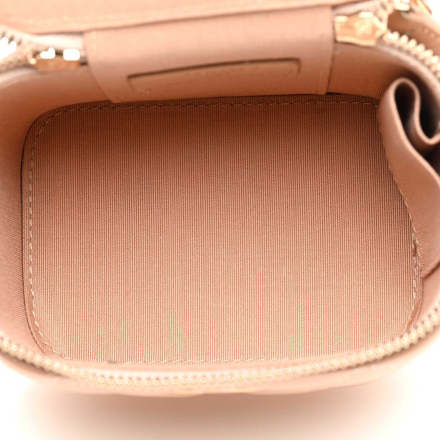 Chanel Lambskin Quilted Top Handle Mini Vanity Case With Chain Beige 5 of 11