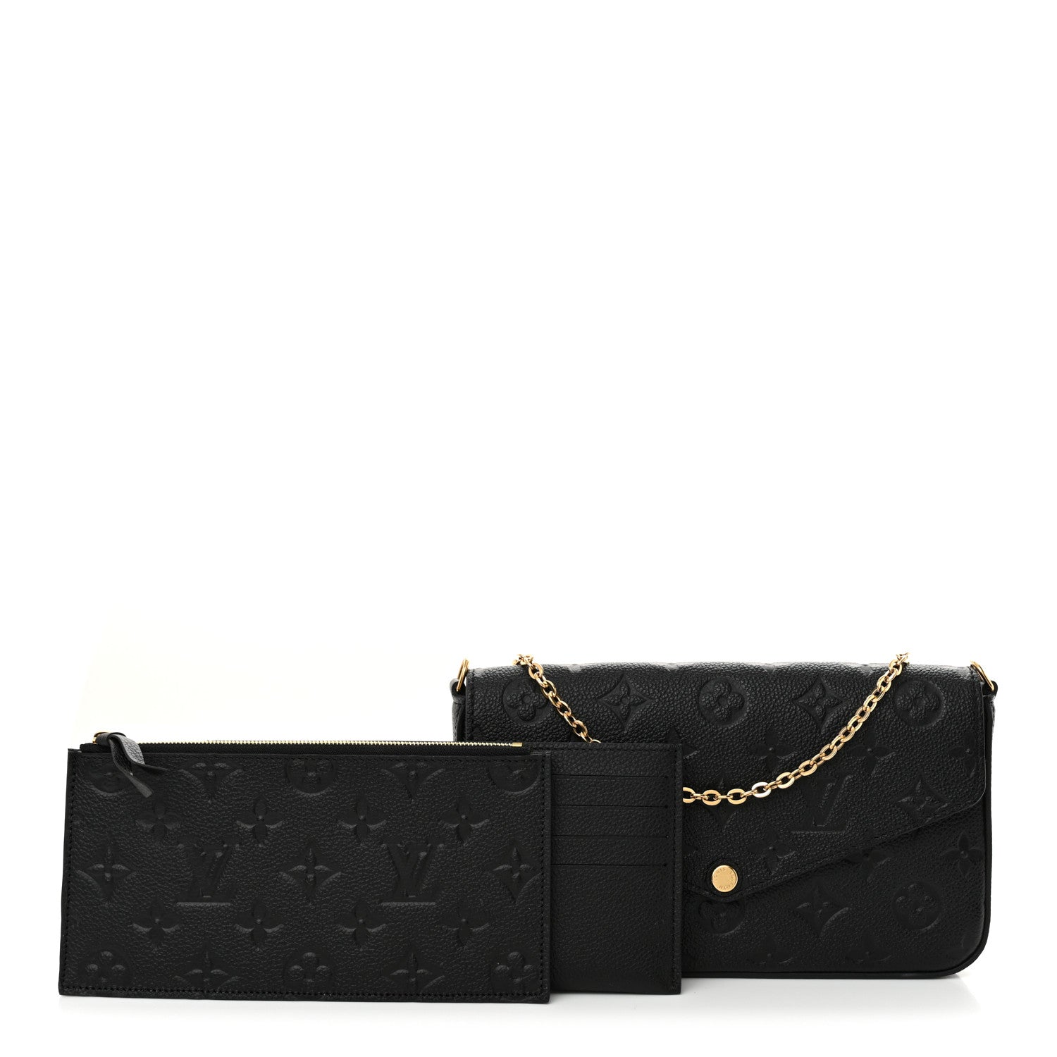 Louis Vuitton Empreinte Pochette Felicie Chain Wallet Black 3 of 10