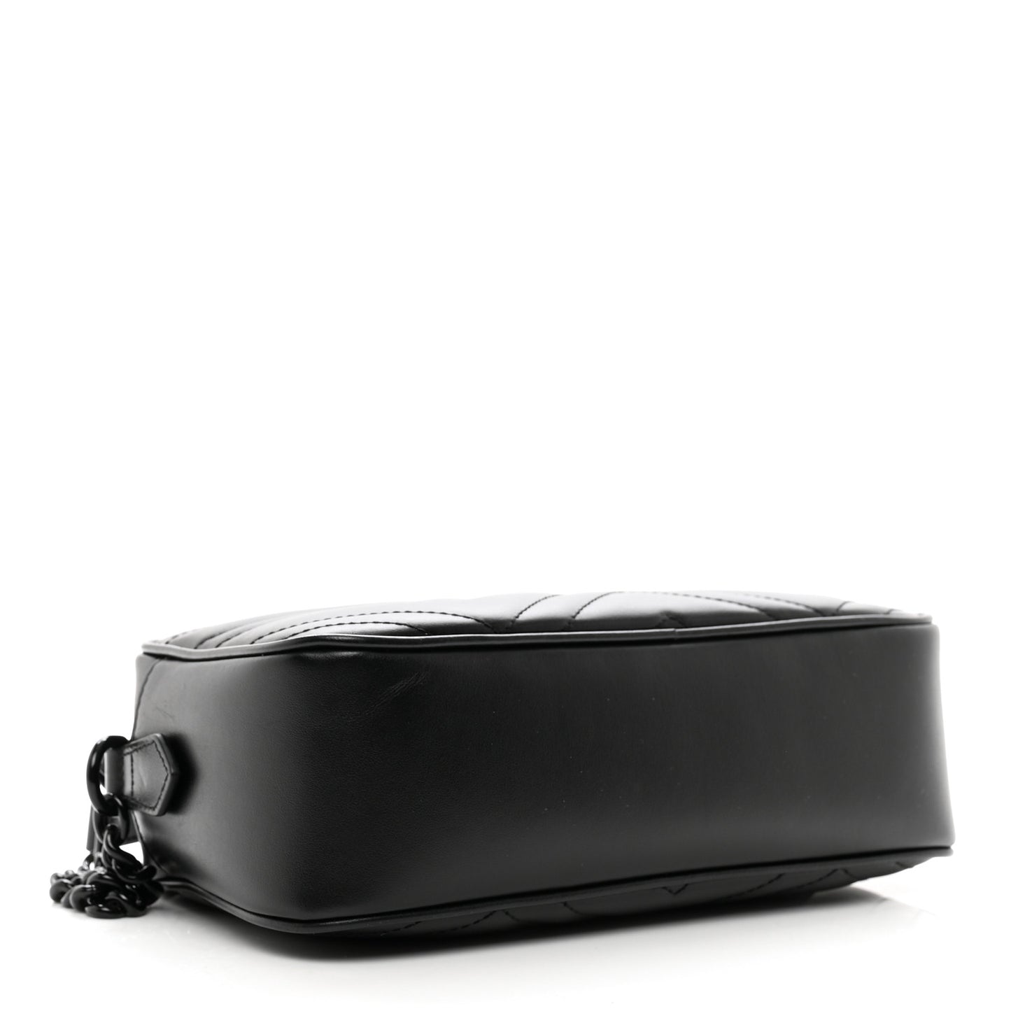 Calfskin Matelasse Monochrome Small GG Marmont Chain Shoulder Bag Black