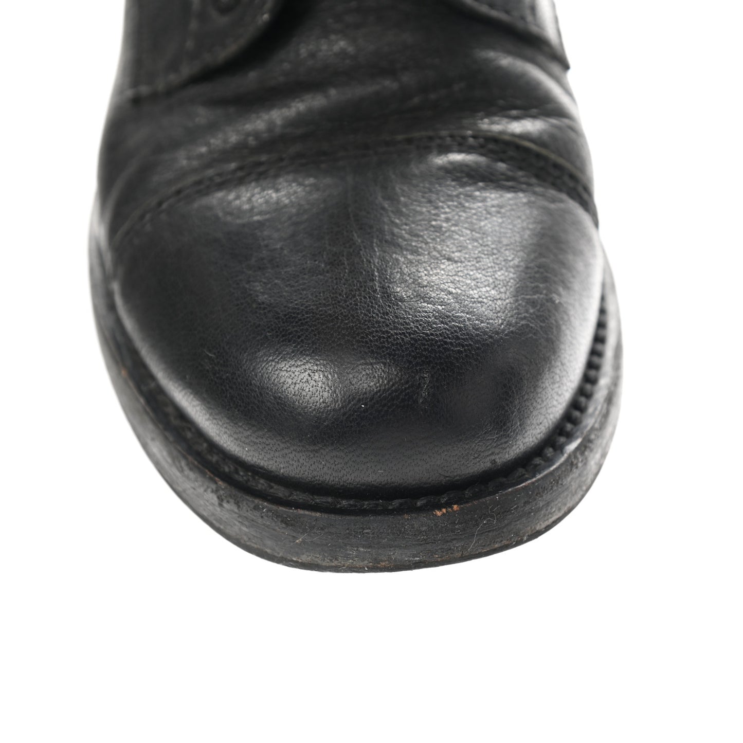 Sheepskin Quilted CC Tall Lace Up Combat Boots 36 Black