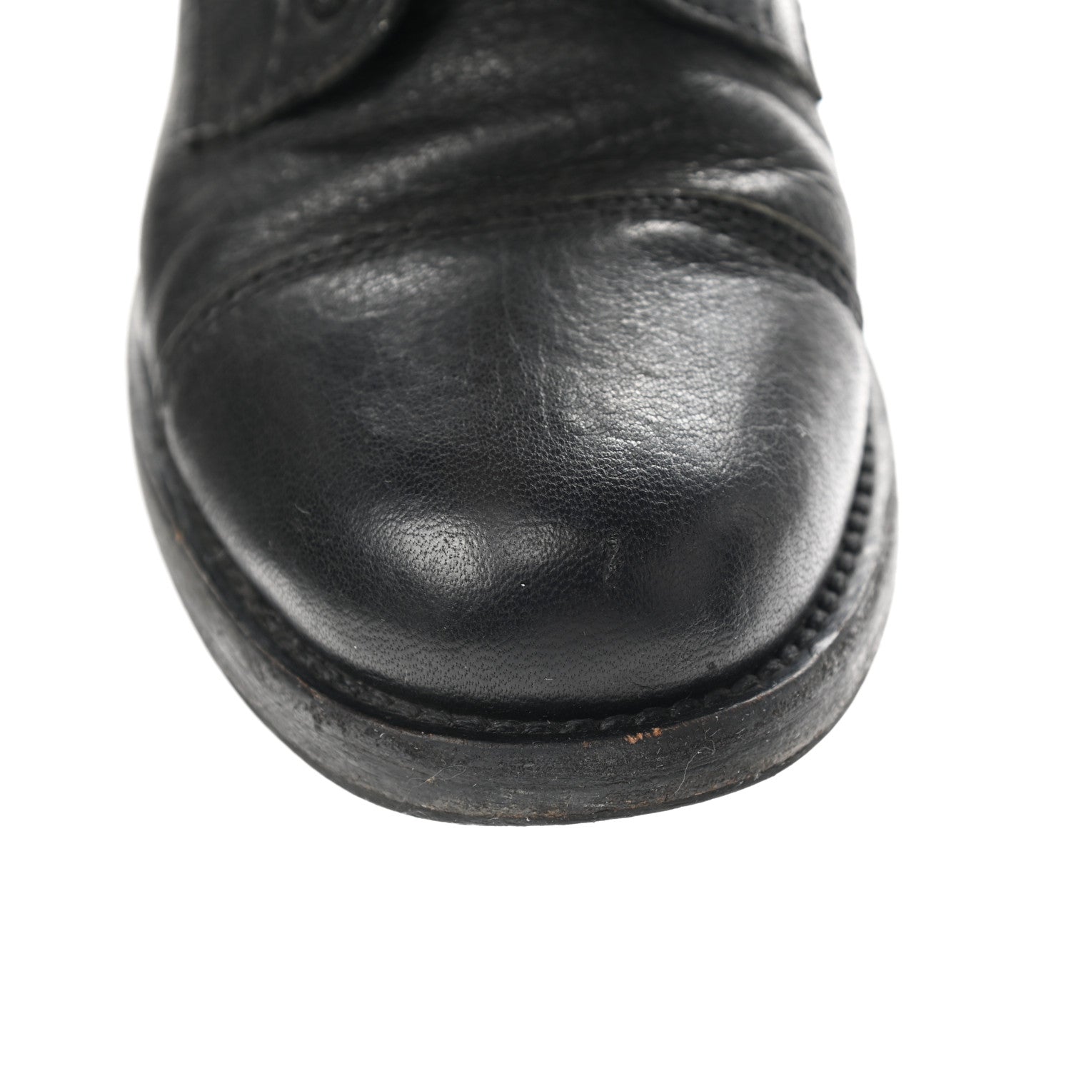 Chanel Sheepskin Quilted CC Tall Lace Up Combat Boots 36 Black 13 of 18