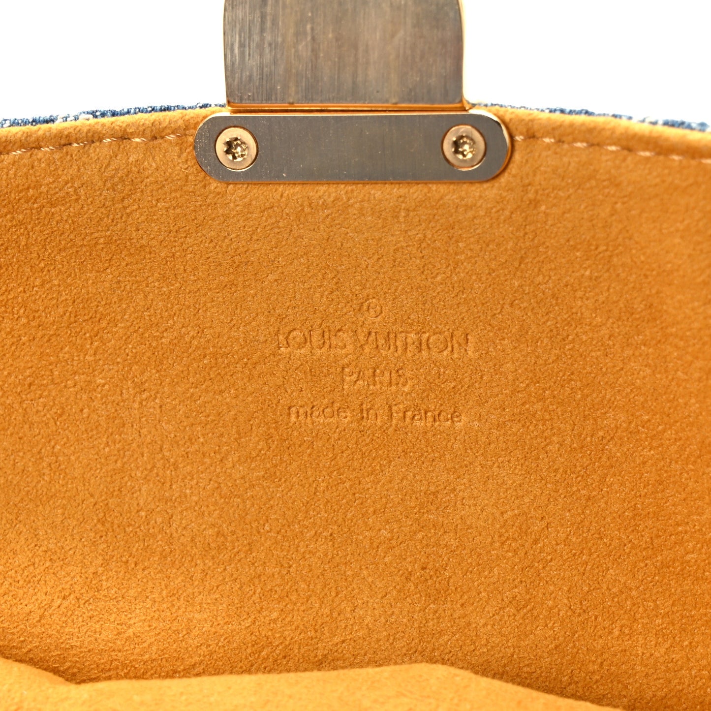 Monogram Denim Pochette Plat Clutch Blue