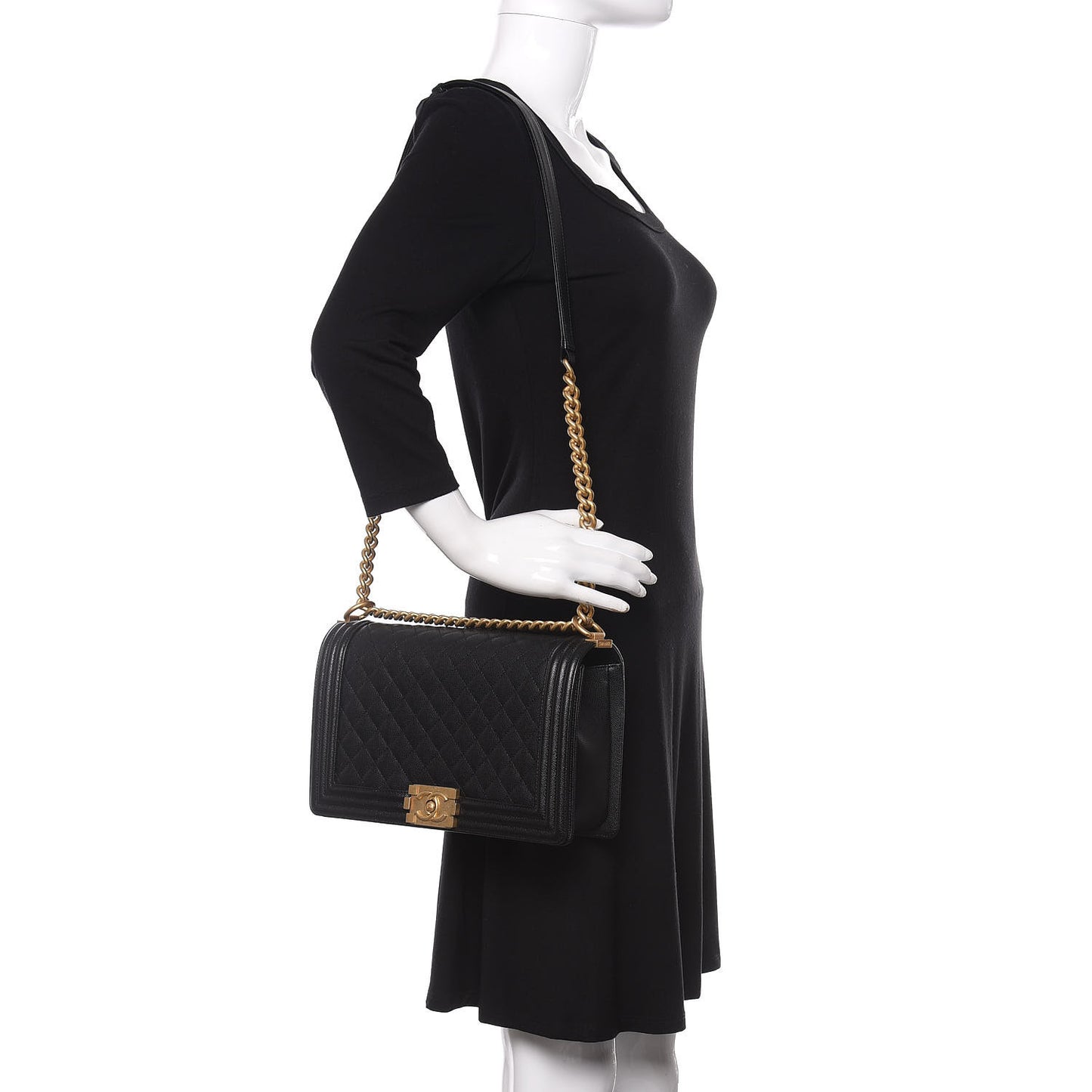 Caviar Quilted New Medium Boy Flap Black