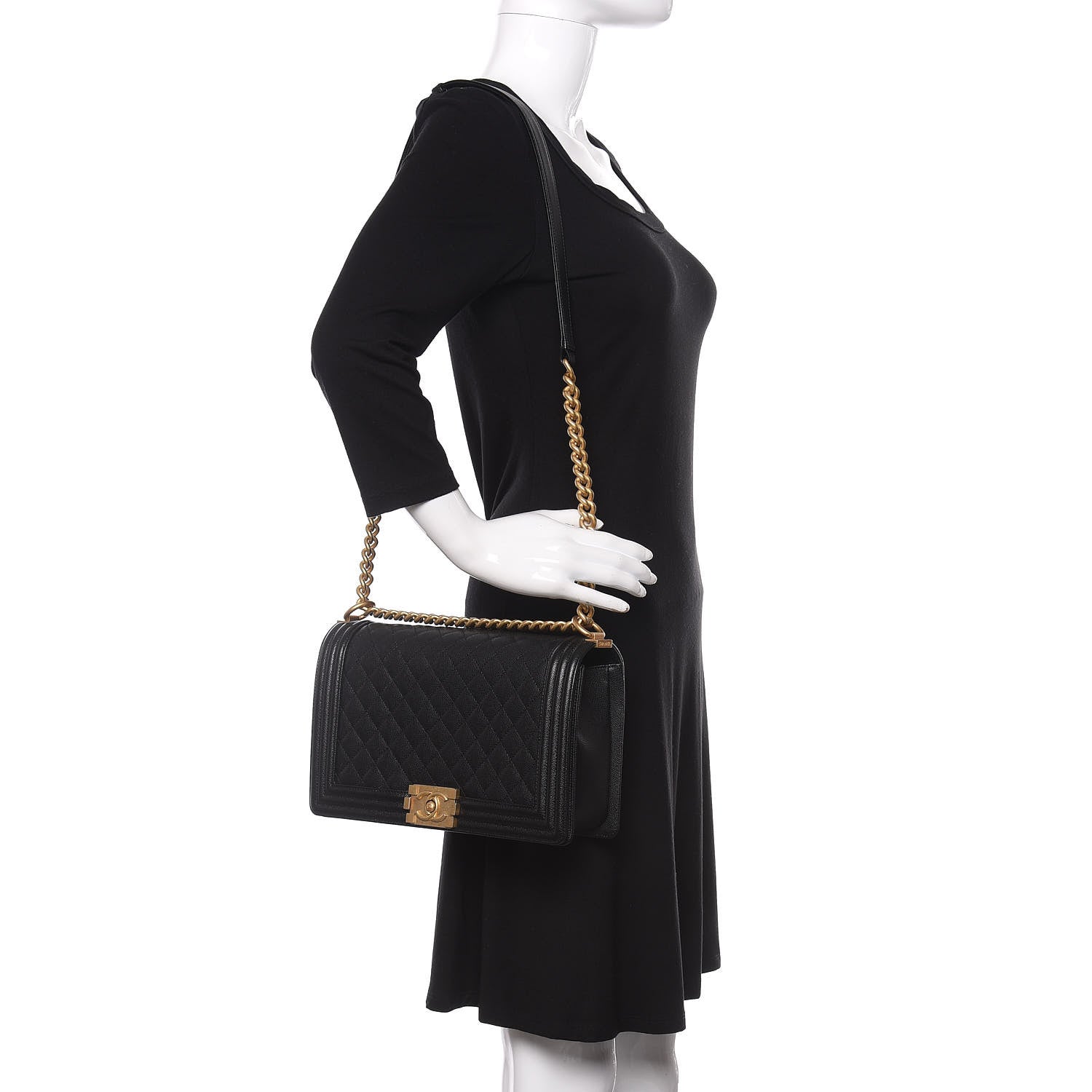 Chanel Caviar Quilted New Medium Boy Flap Black 2 of 11