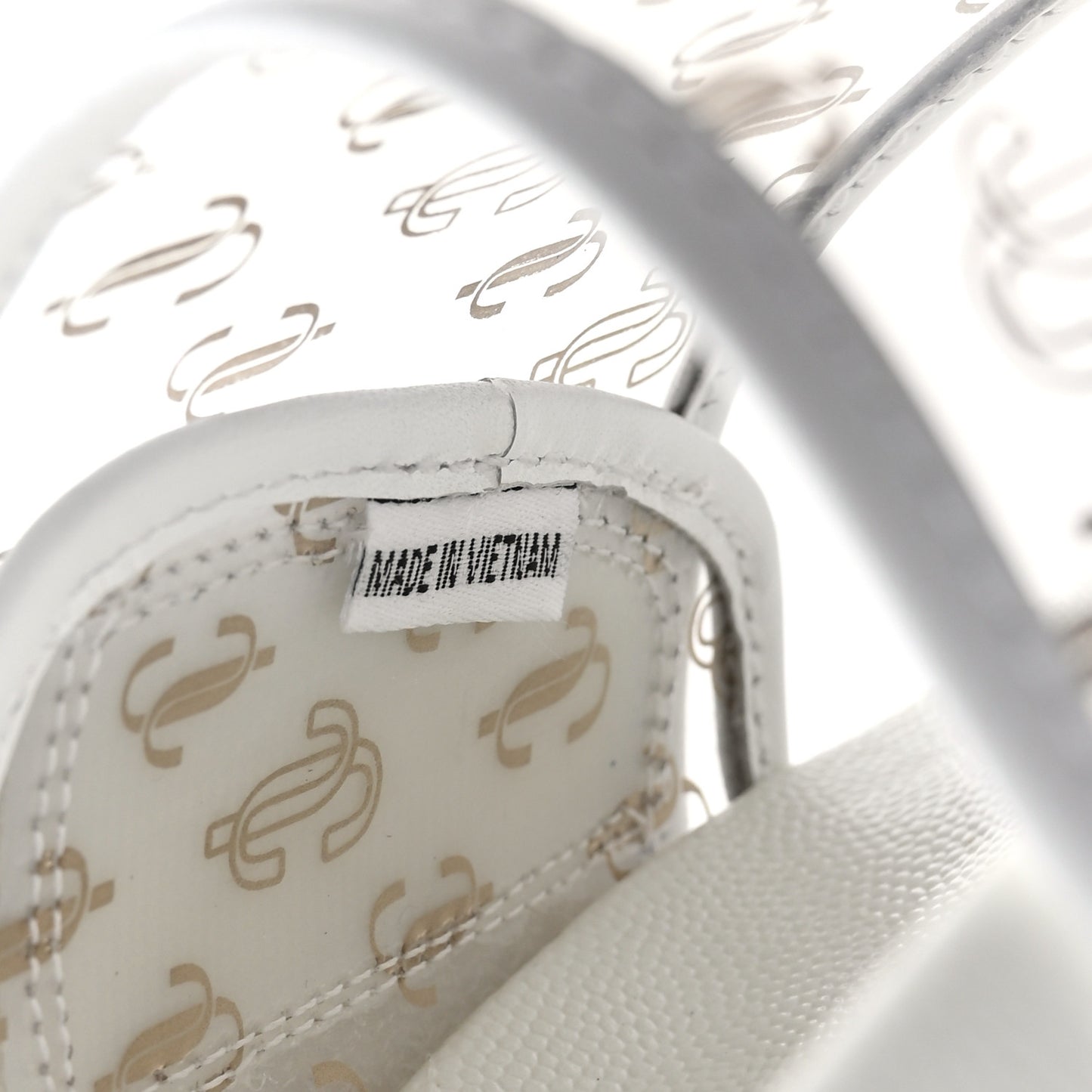 Plexi Lambskin Logo Print Fitz Slide Sandals 40 White