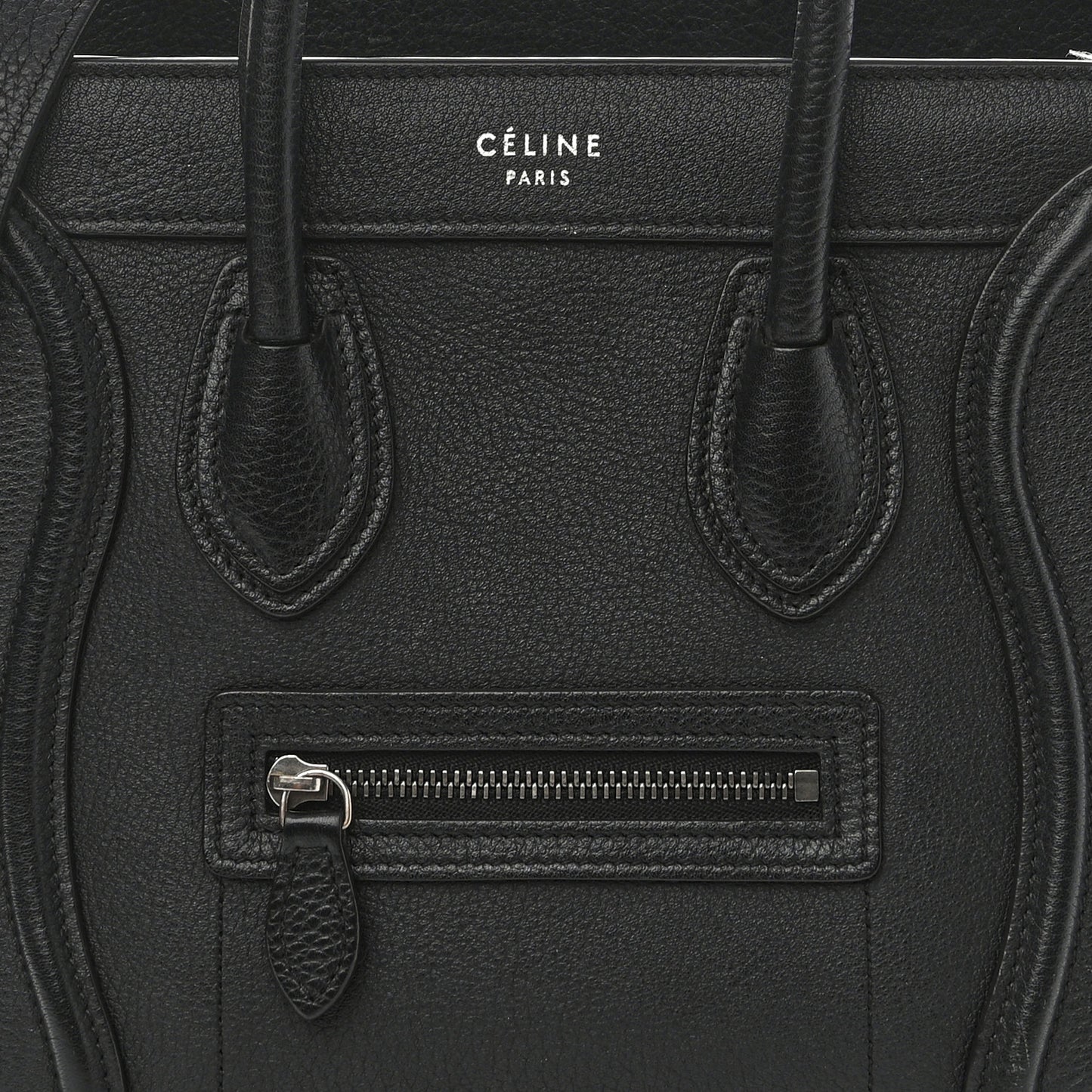 Drummed Calfskin Nano Luggage Black
