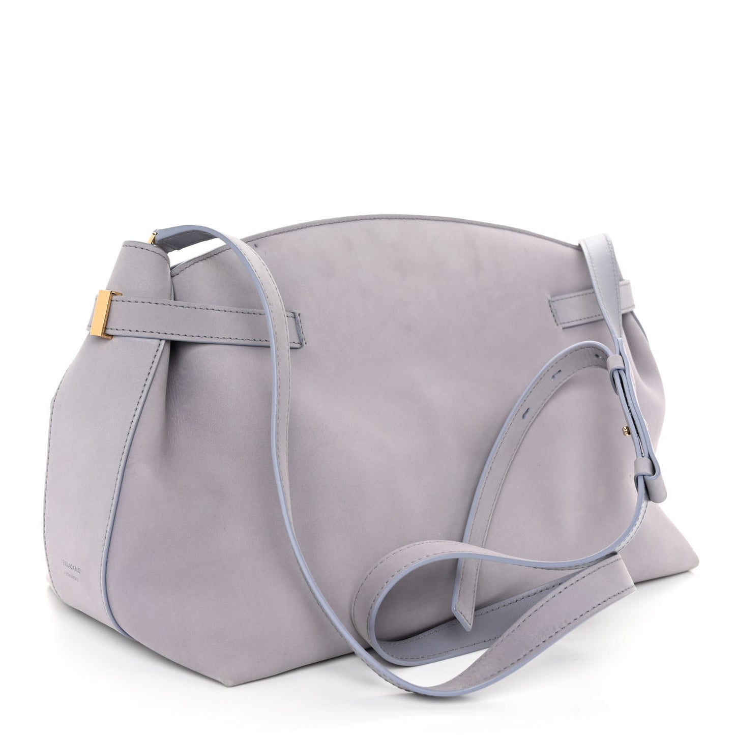 Calfskin Large Hug Pouch Fog Gray