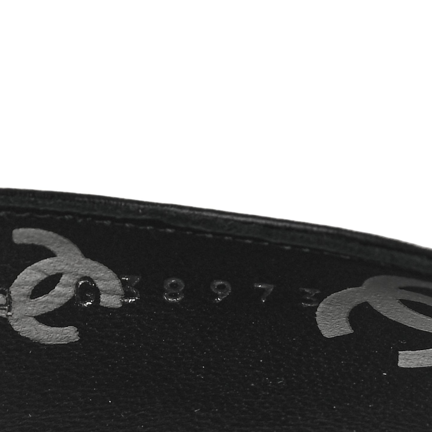 Printed Lambskin CC Sandals 38 Black