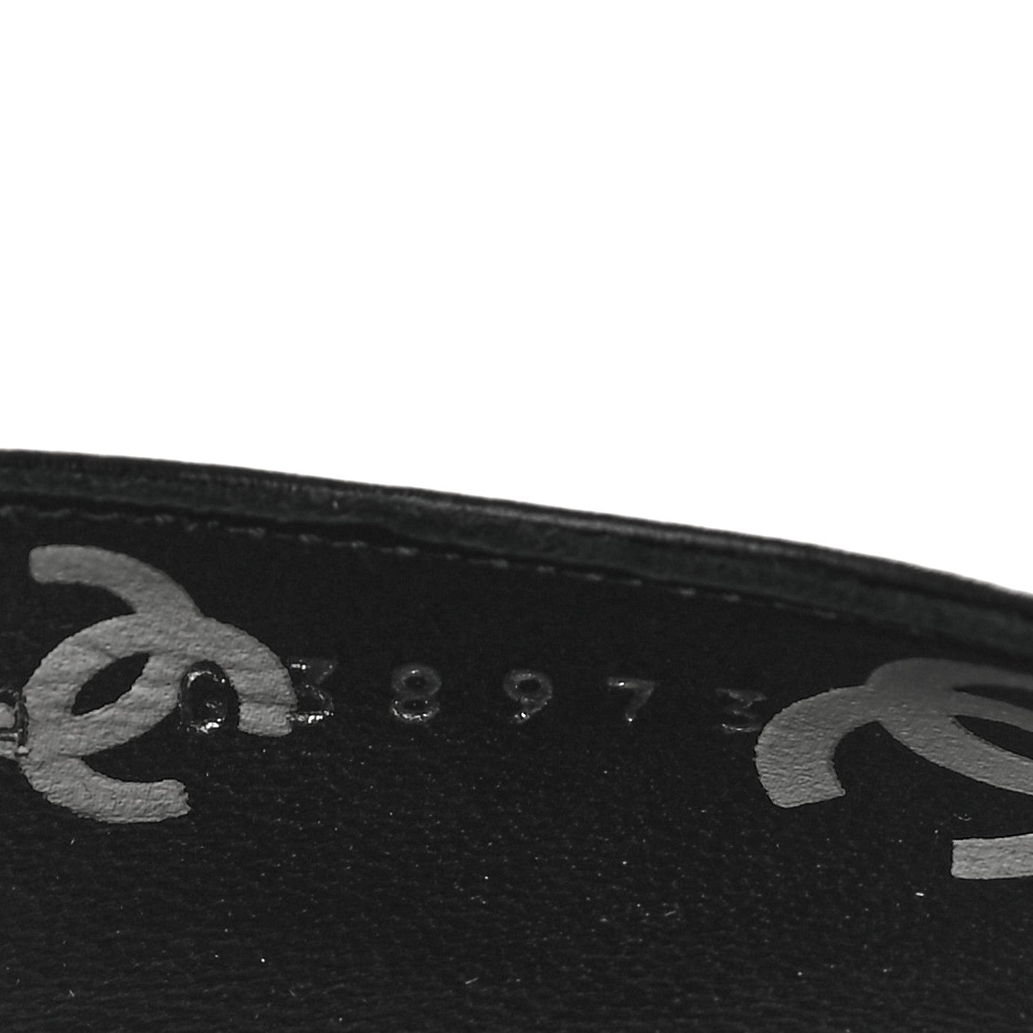 Chanel Printed Lambskin CC Sandals 38 Black 9 of 9