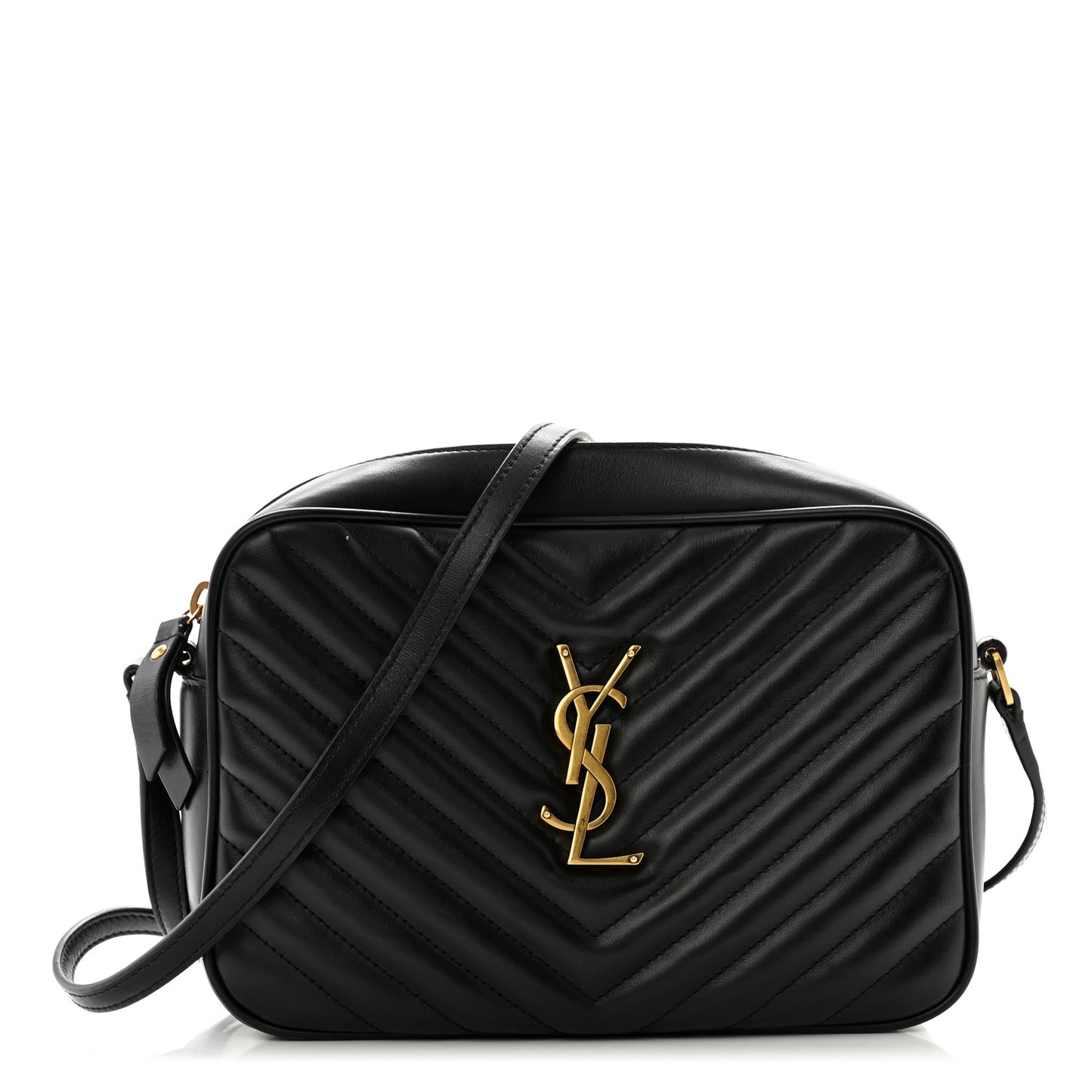 Calfskin Matelasse Monogram Lou Camera Bag Black