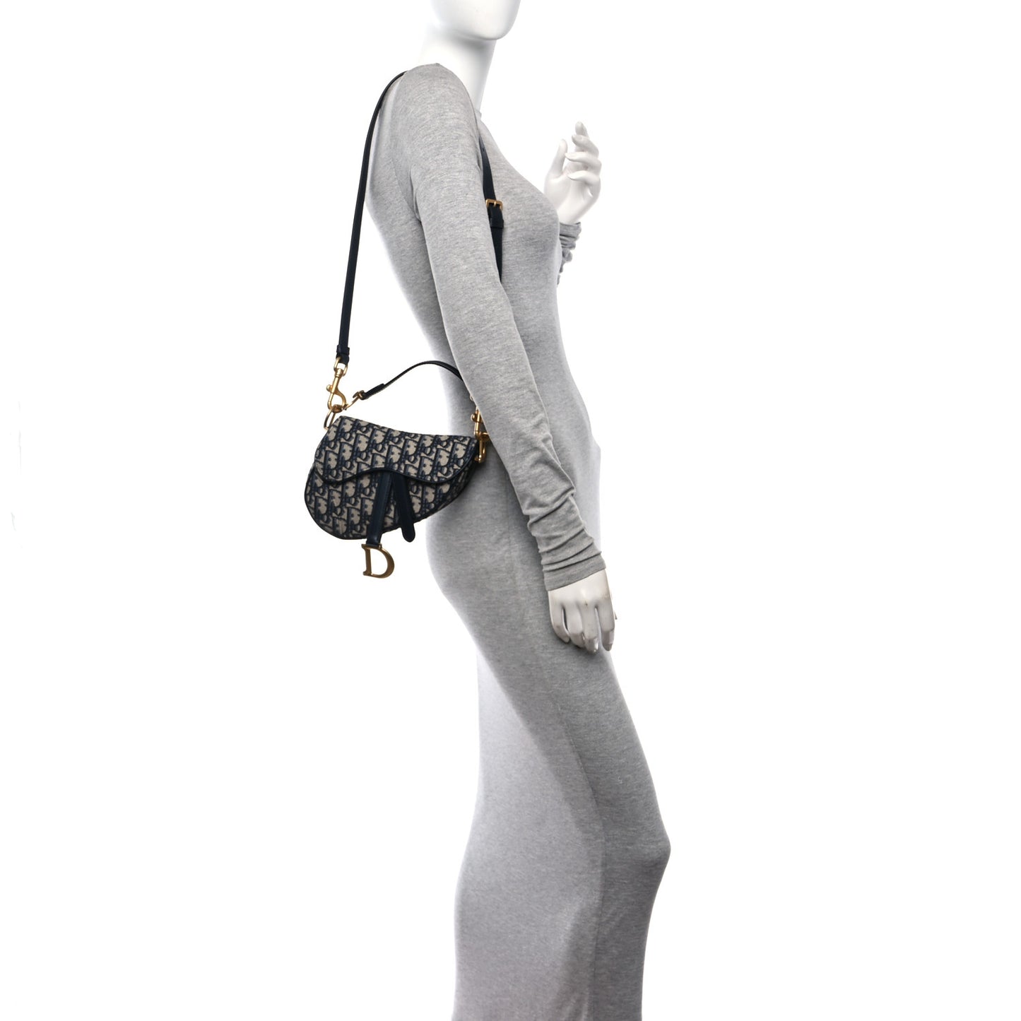 Oblique Mini Saddle Bag With Strap Blue