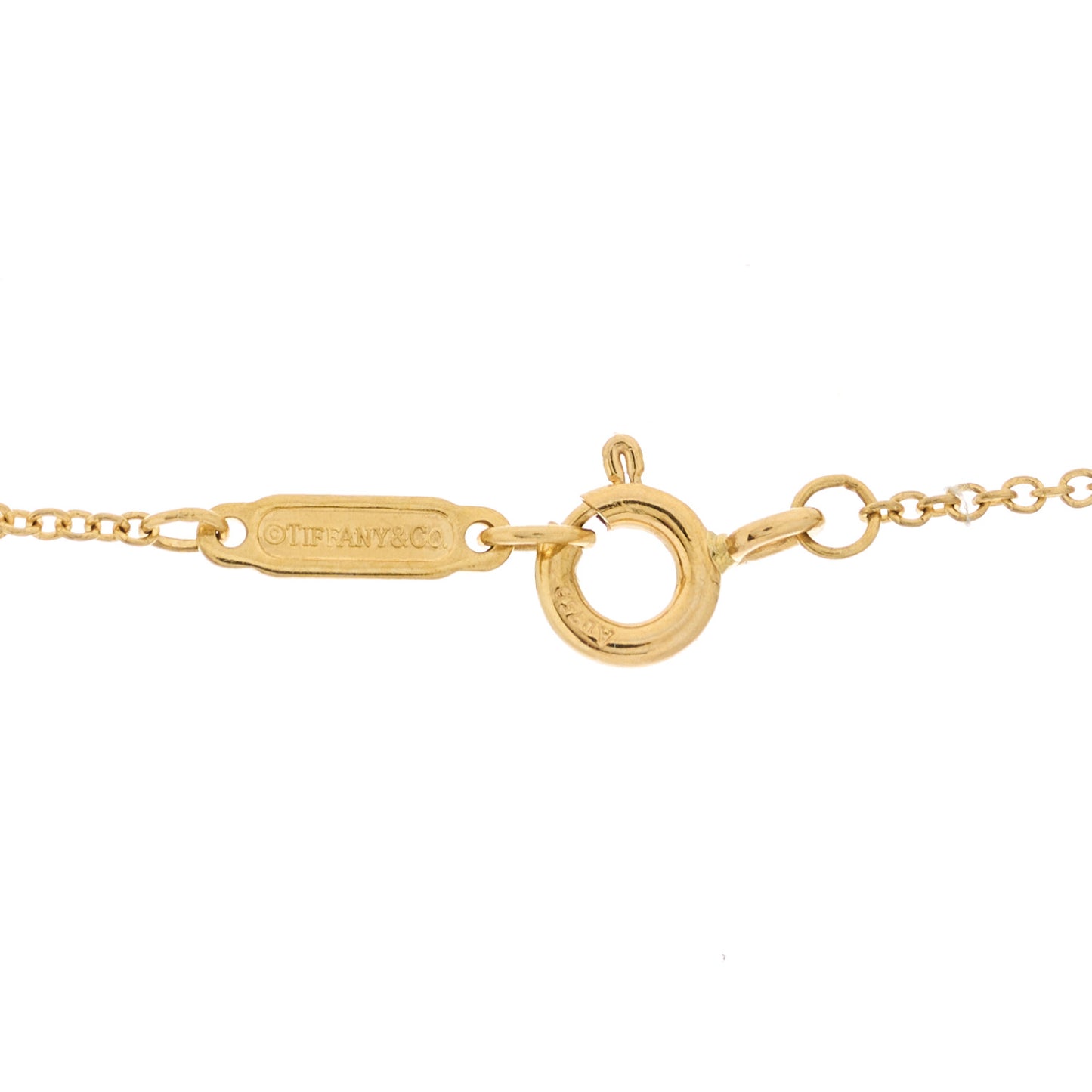 18K Yellow Gold Return to Tiffany Mini Double Heart Tag Pendant Necklace