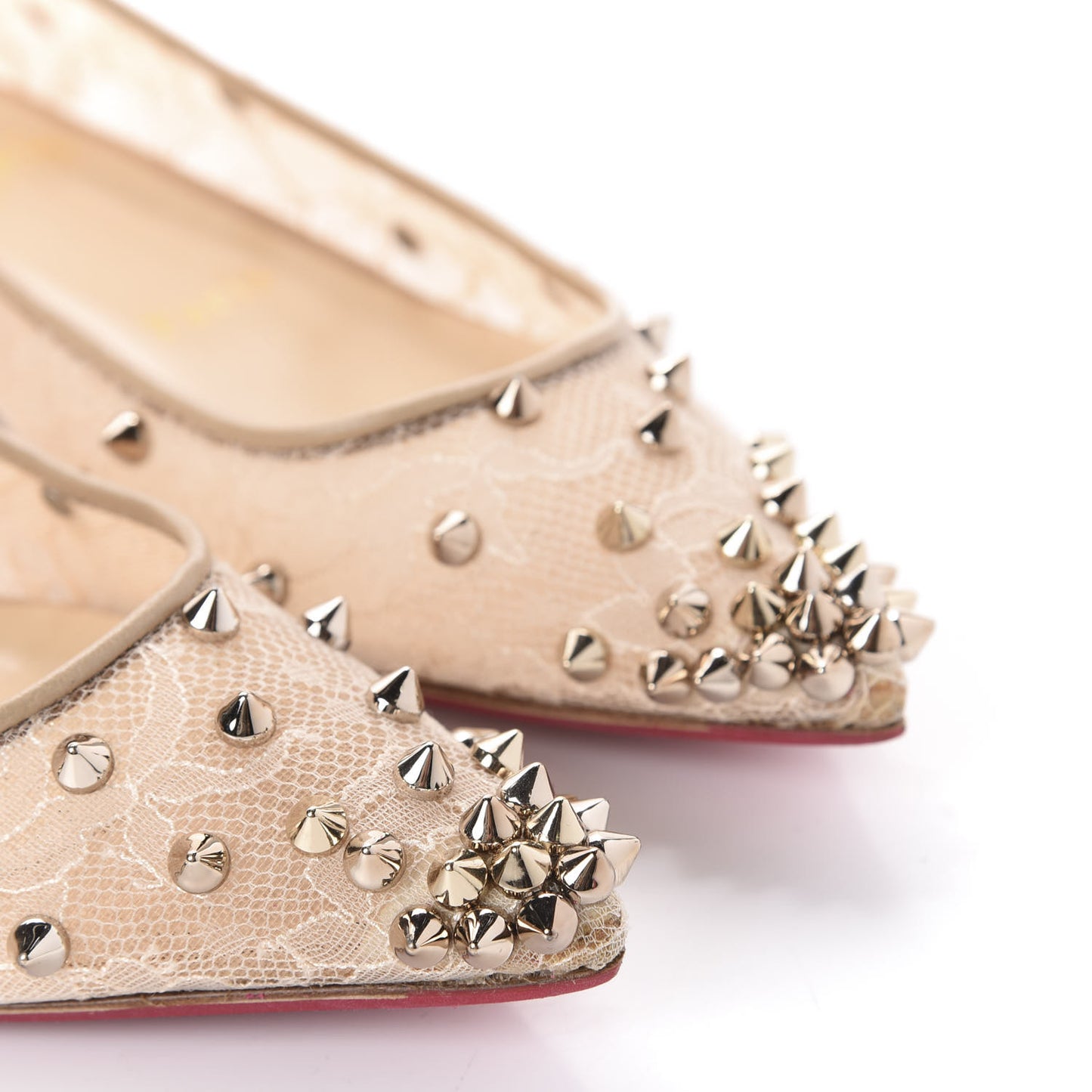 Rete Lace Chantilly 554 Spikes Flats 35.5 Nude