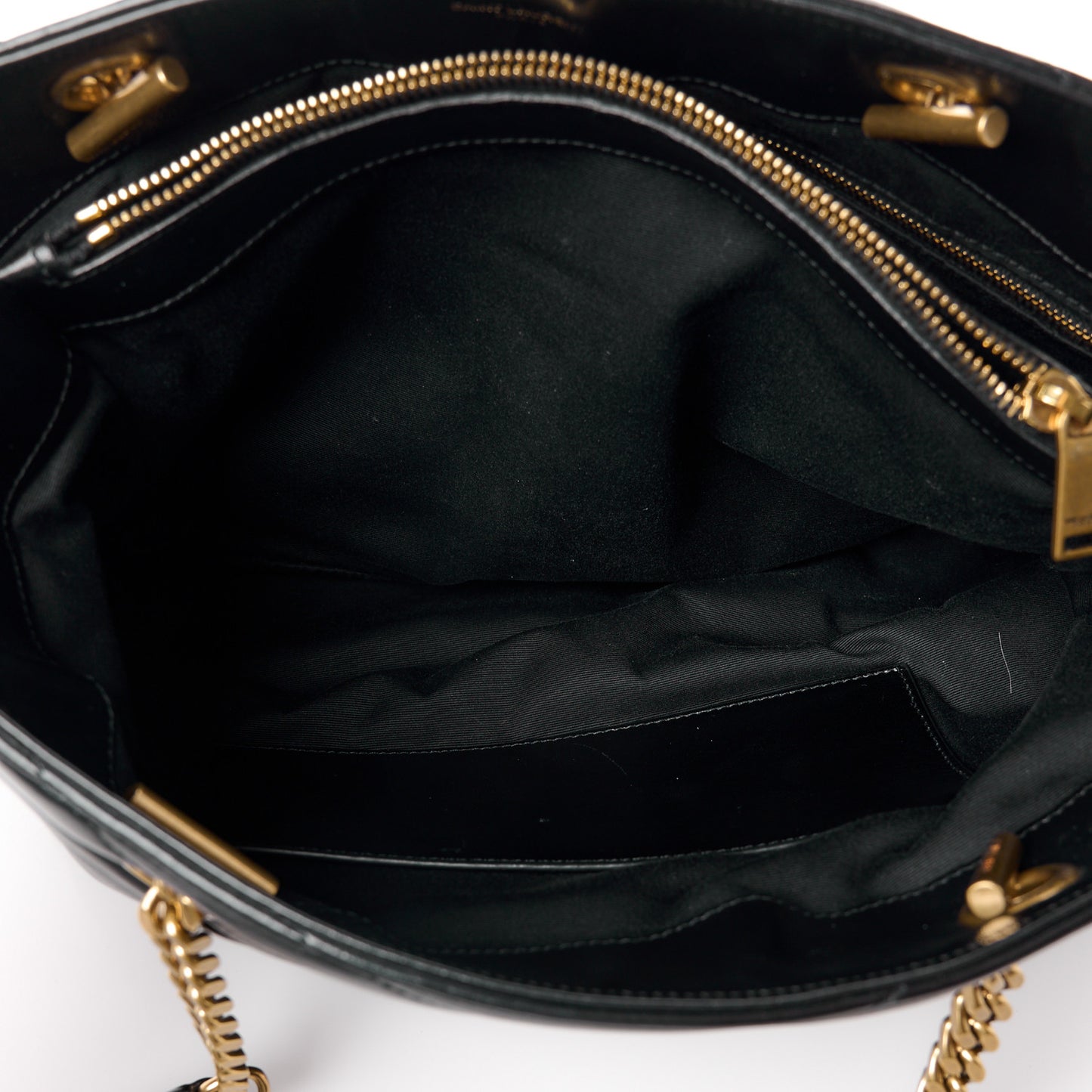 Calfskin Y Quilted Monogram Large Loulou Shopper Black