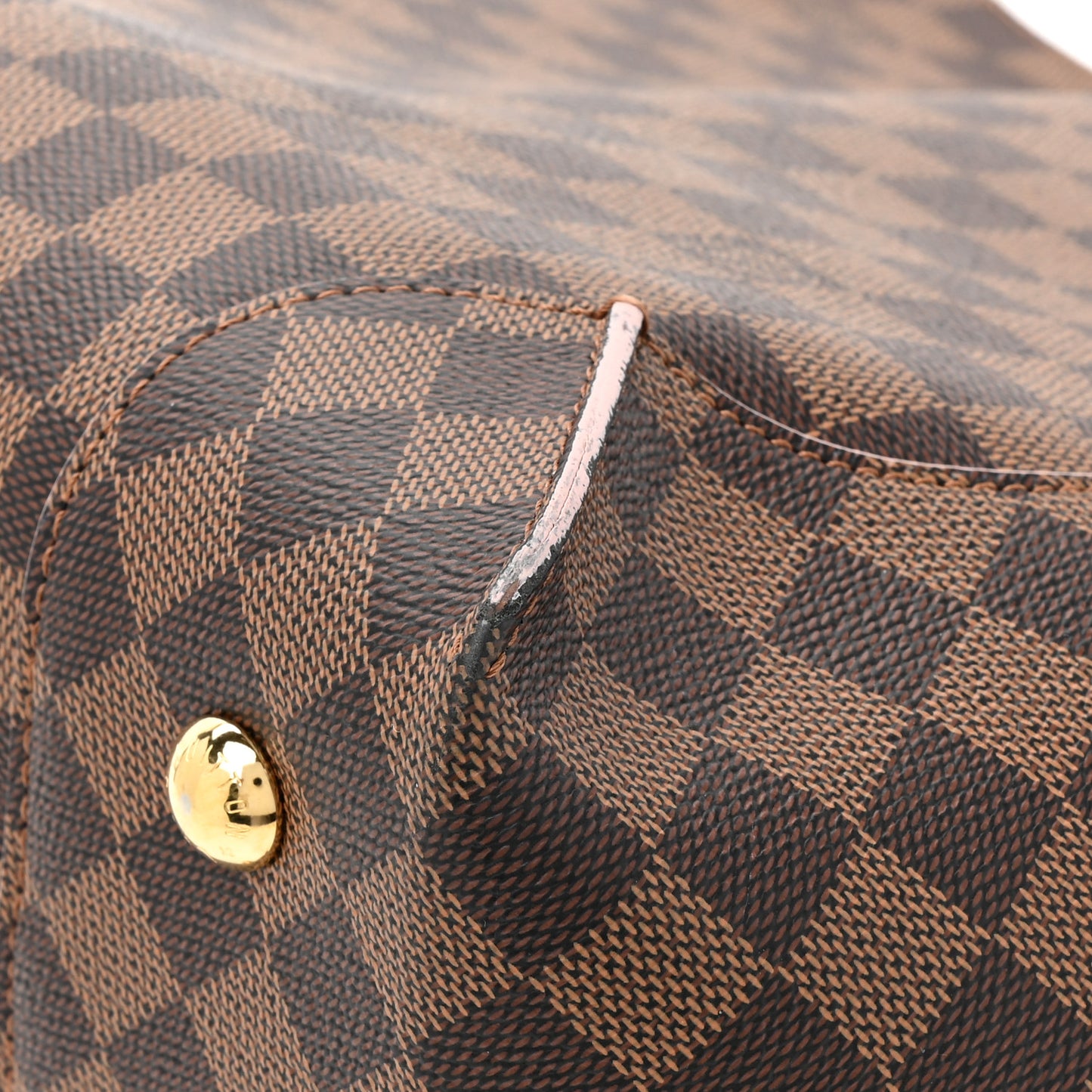 LOUIS VUITTON Damier Ebene Caissa Hobo Rose Ballerine