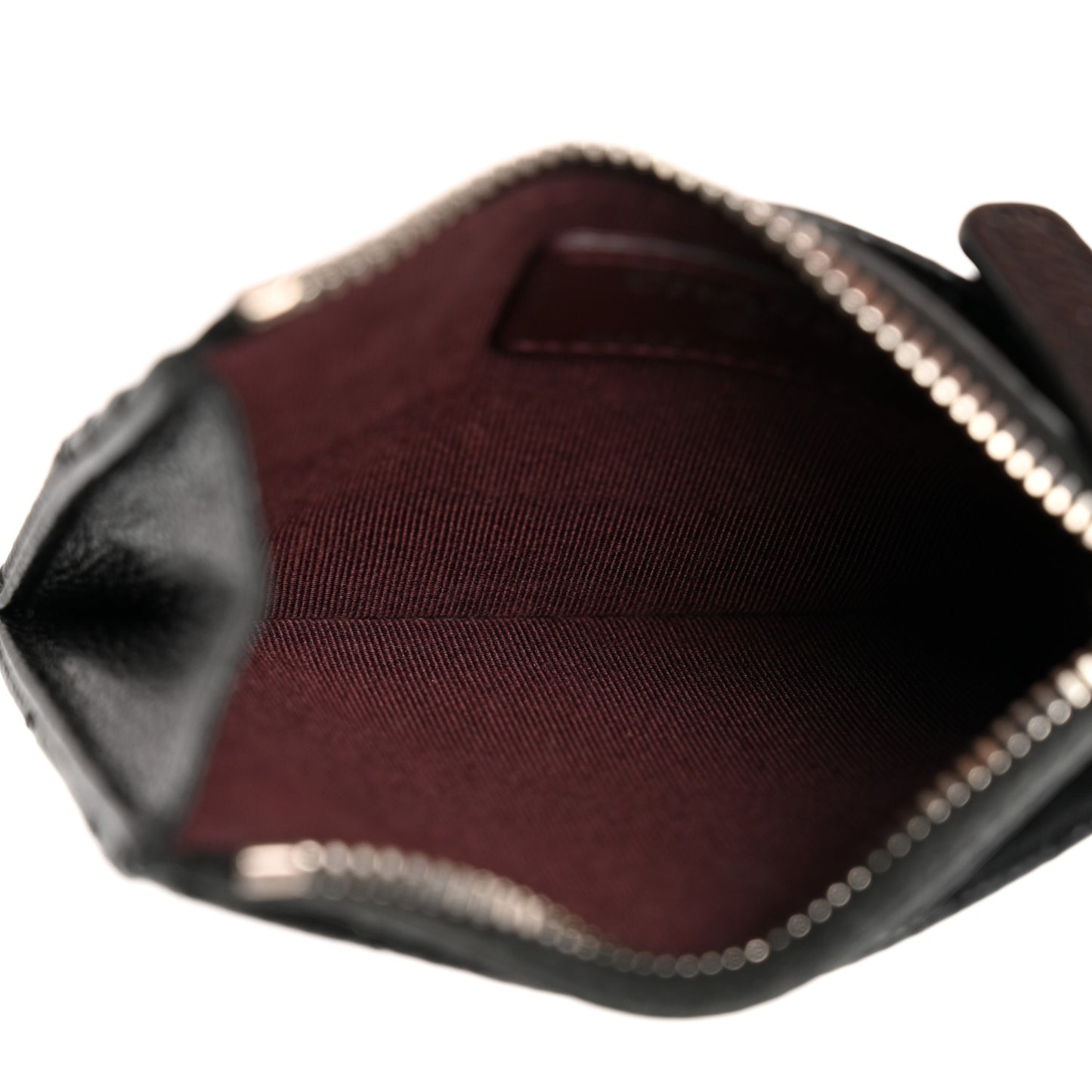 Caviar Quilted CC Zip Card Holder Black