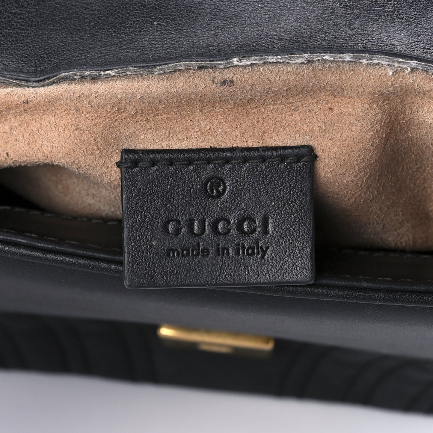 Calfskin Matelasse Mini GG Marmont Top Handle Shoulder Bag Black