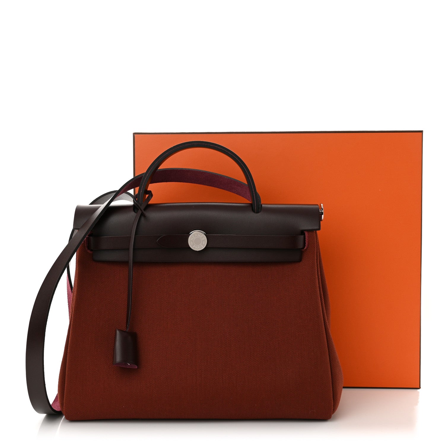 Hermes Military Toile Vache Hunter Herbag Zip 31 PM Rouge H Ebene 12 of 12