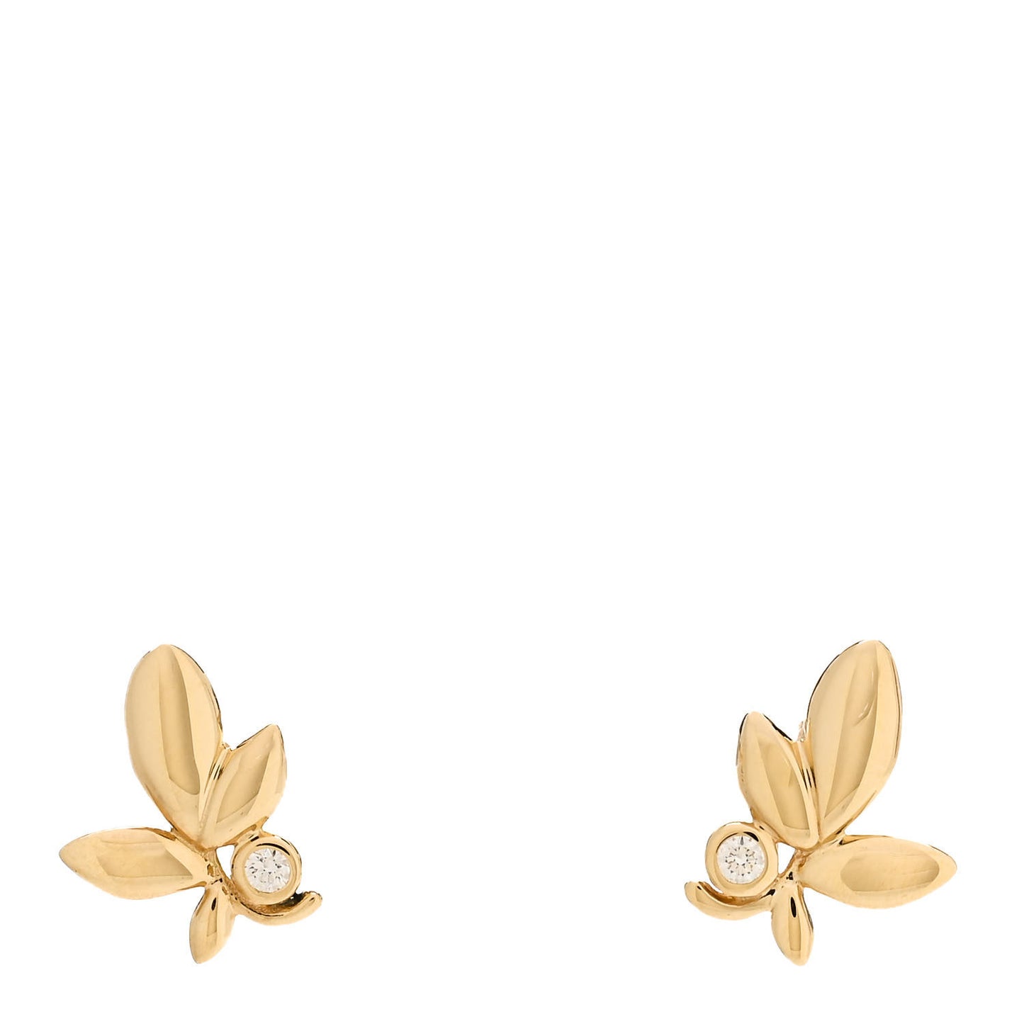 18K Yellow Gold Diamond Paloma Picasso Olive Leaf Earrings