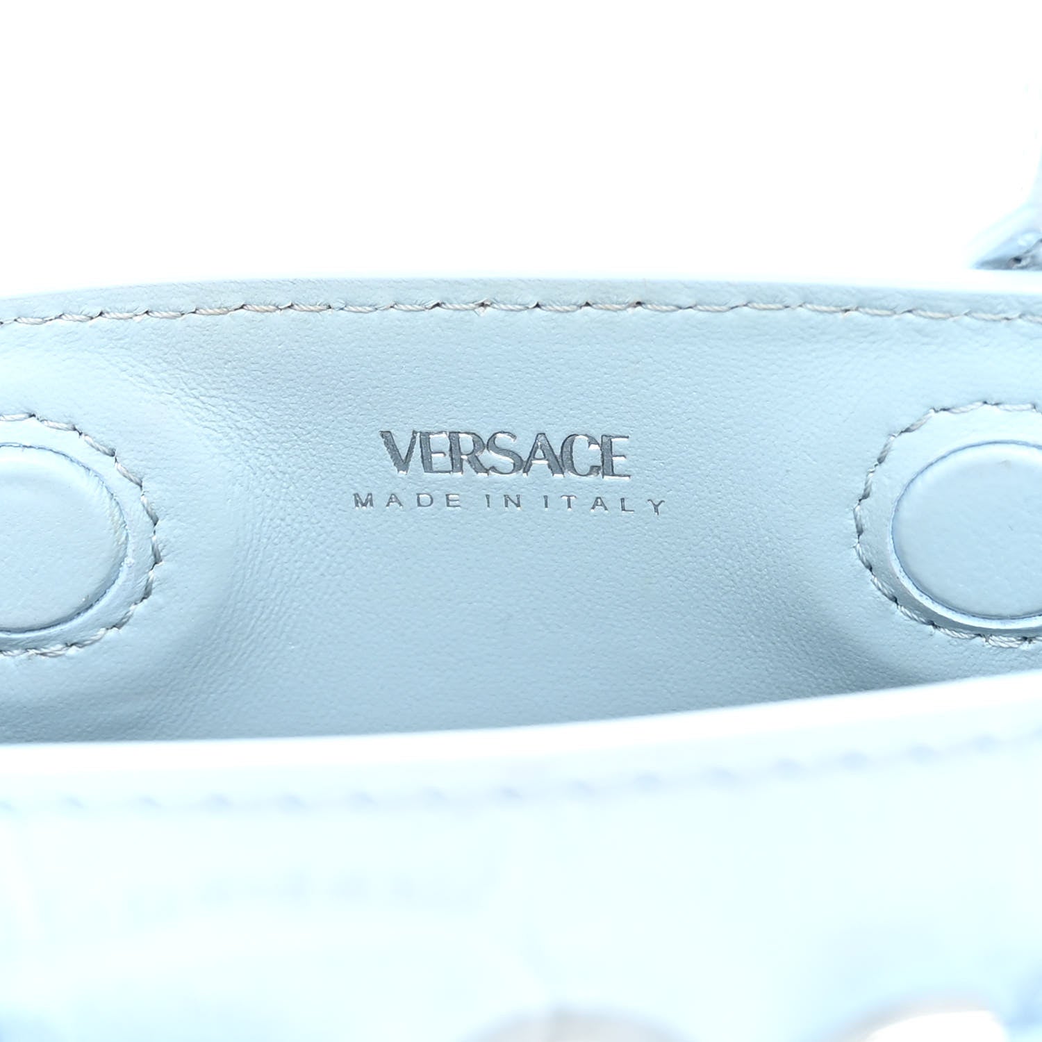 Versace Calfskin Crocodile Embossed Mini Medusa '95 Tote Pastel Blue 6 of 10