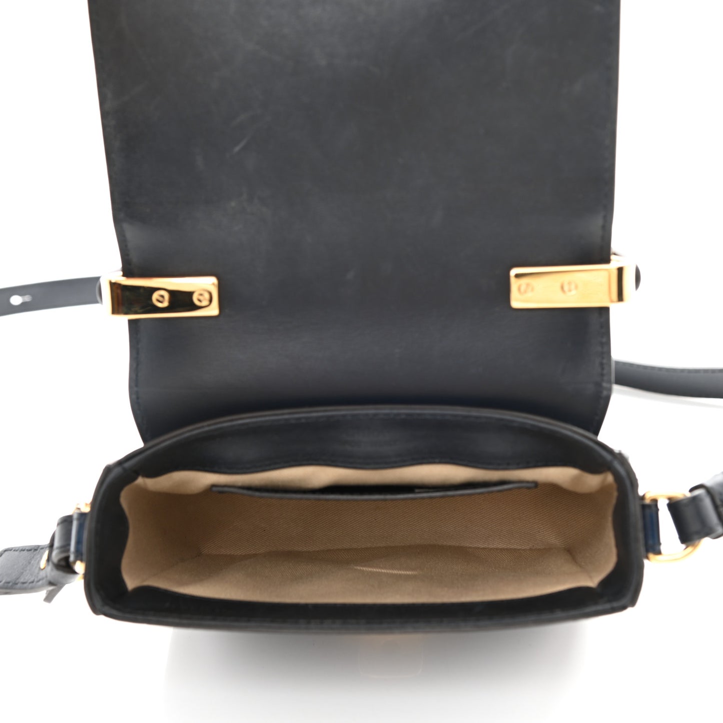 Calfskin Crocodile Embossed Mini C Double Carry Full Blue