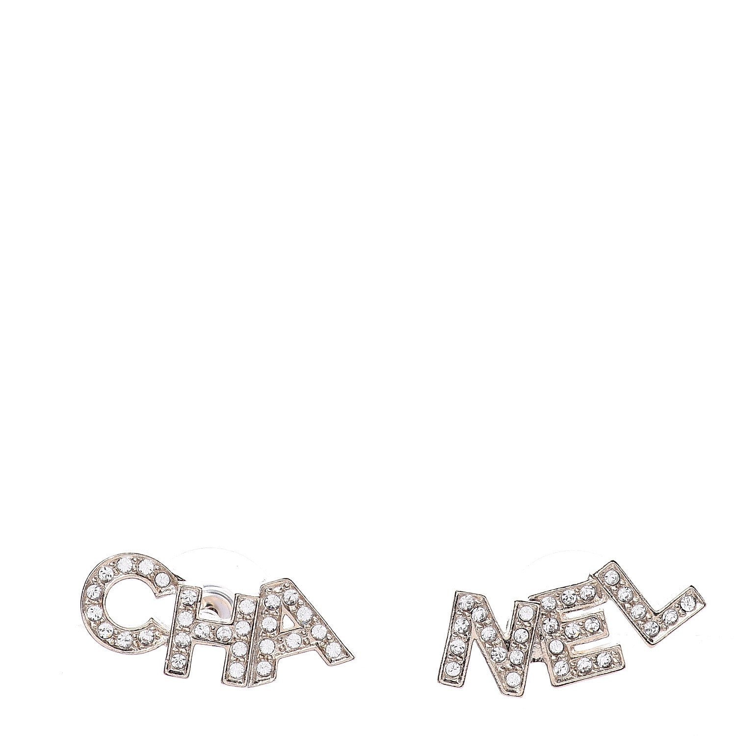 Chanel Crystal Pearl Signature Stud Earrings Gold 1 of 4