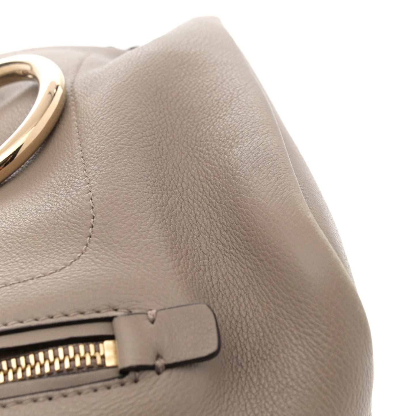 Suede Calfskin Small Faye Backpack Motty Grey