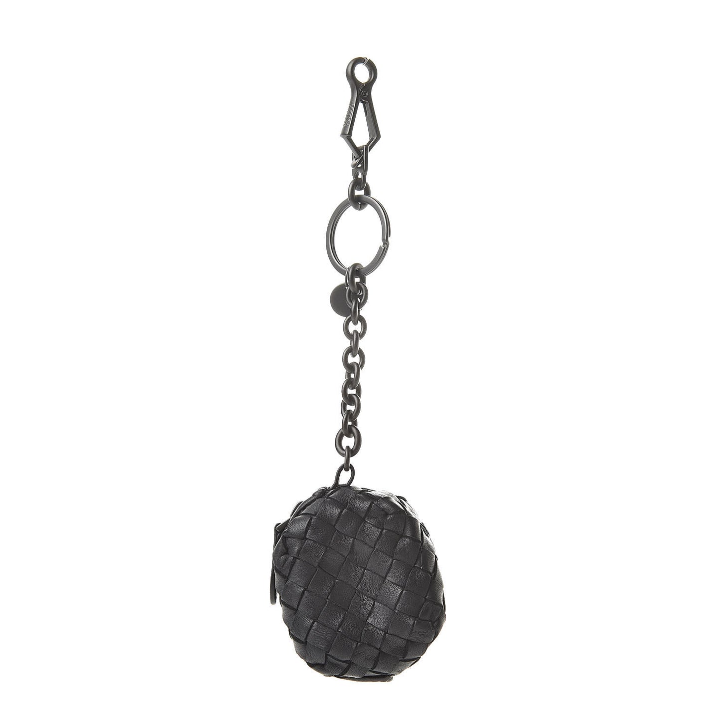 Nappa Intrecciato Coin Pouch Key Ring Tourmaline